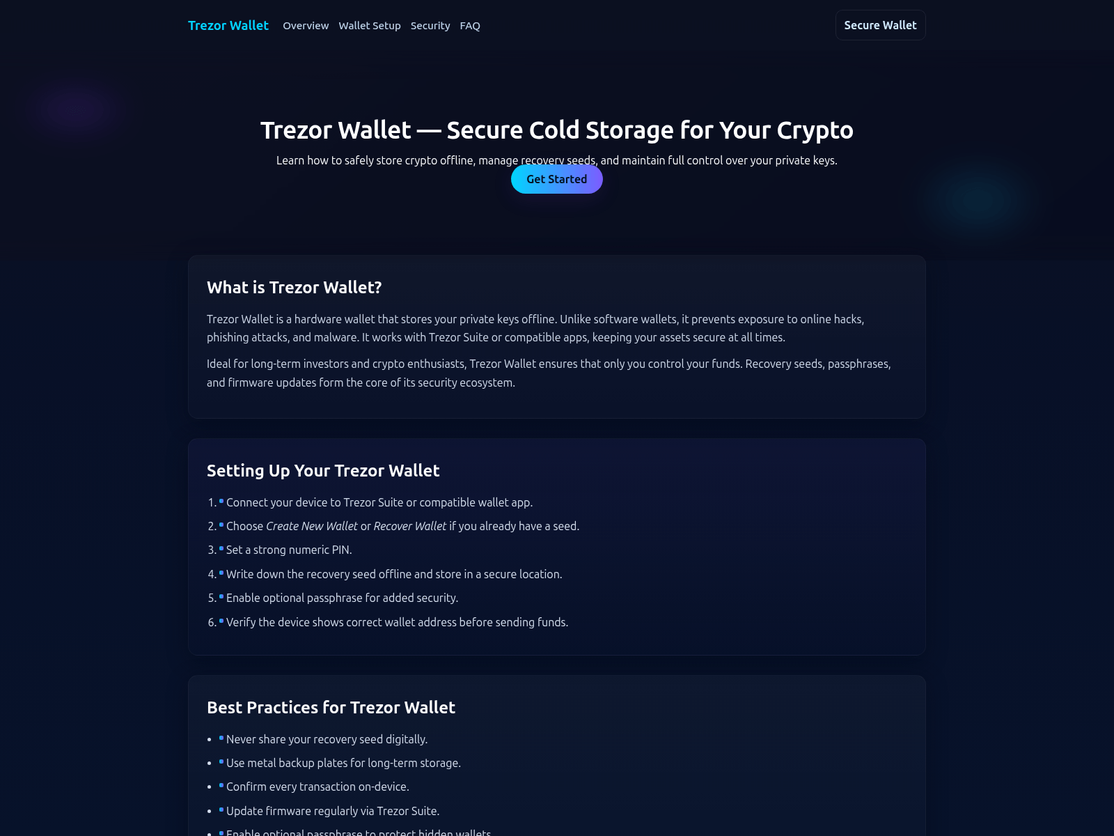 Screenshot of trezerwwallets.pages.dev