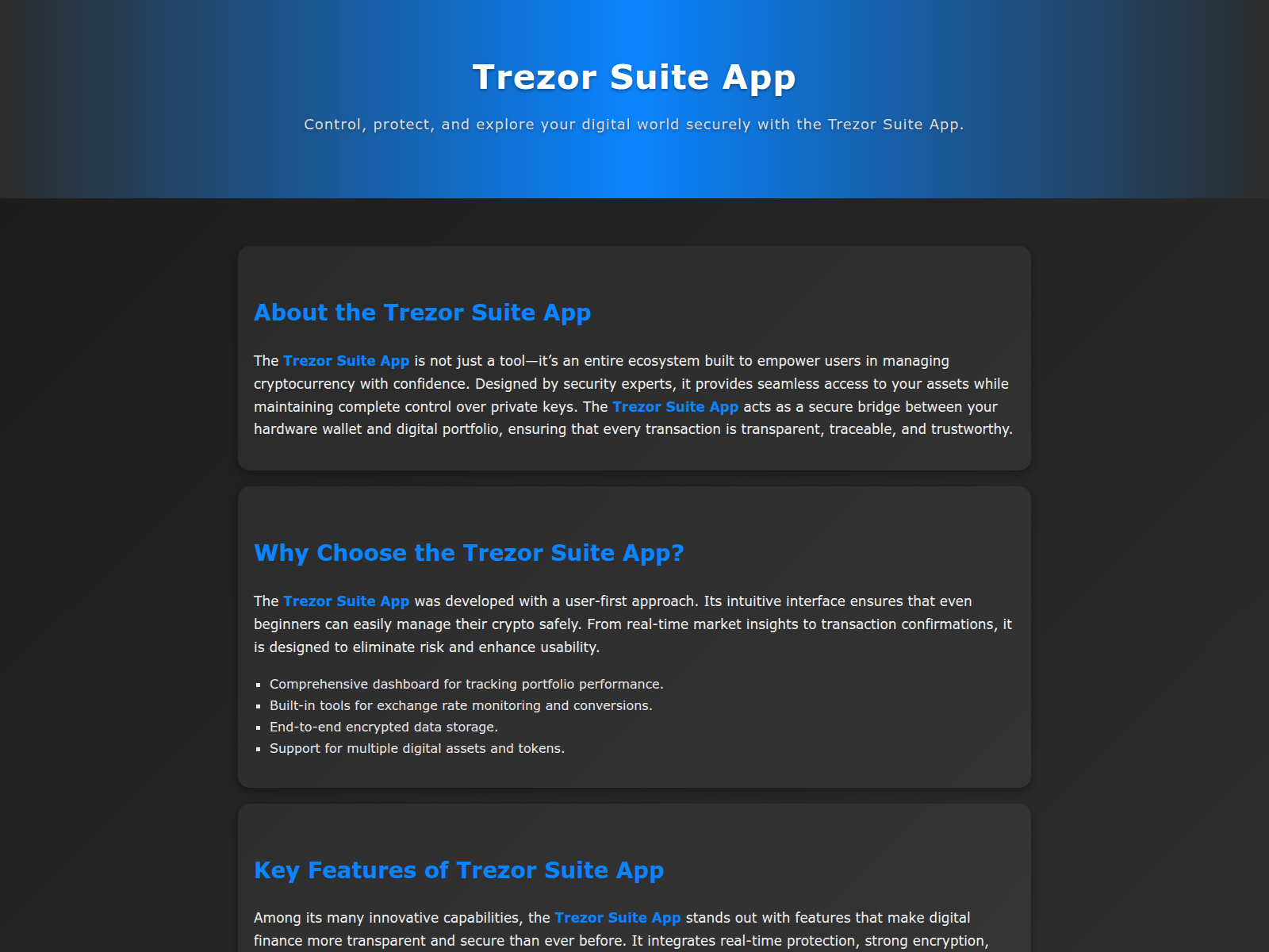 Screenshot of trezur-app-suit-en.pages.dev