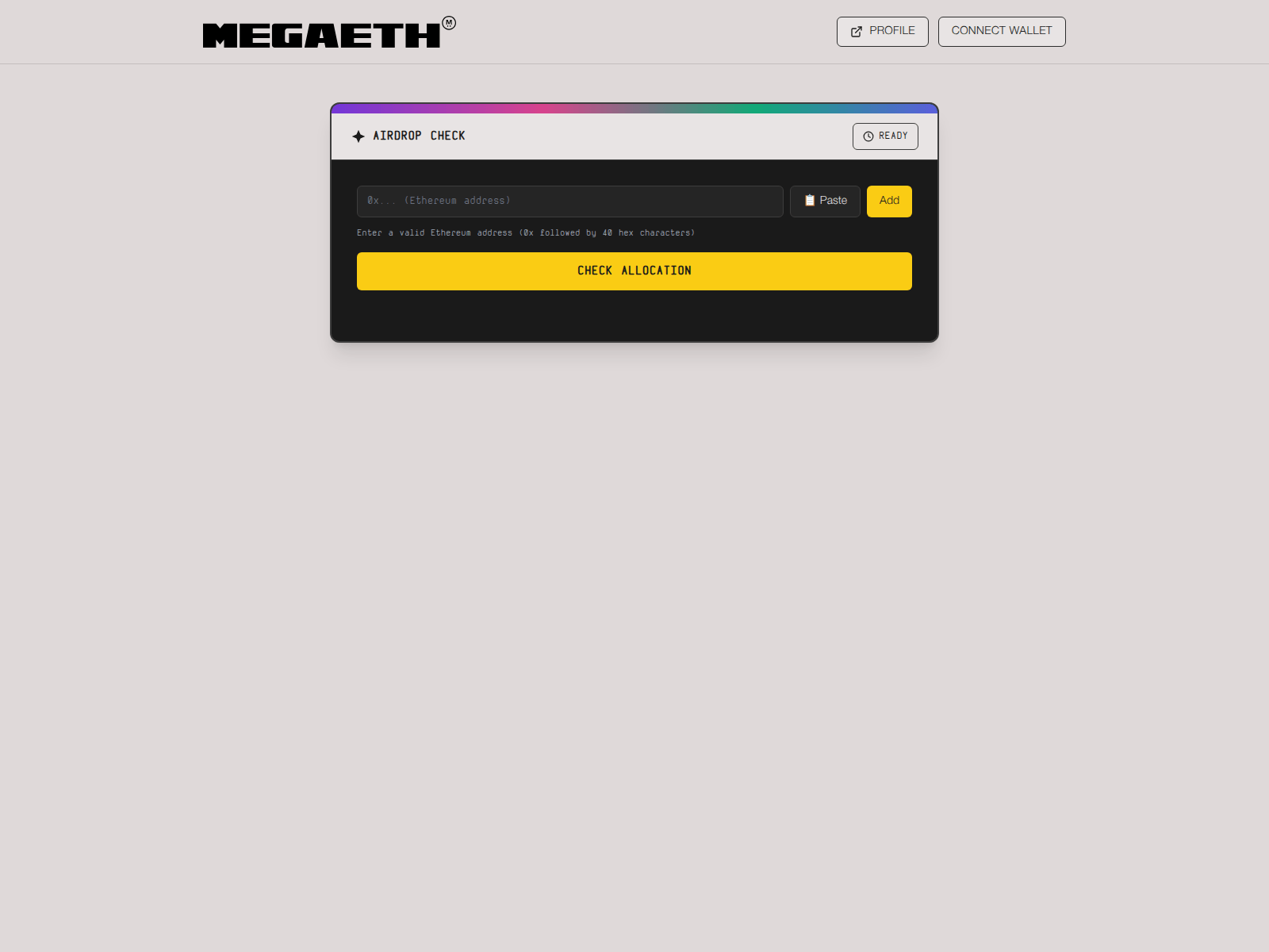 Screenshot of airdrop.megaeth.biz.id