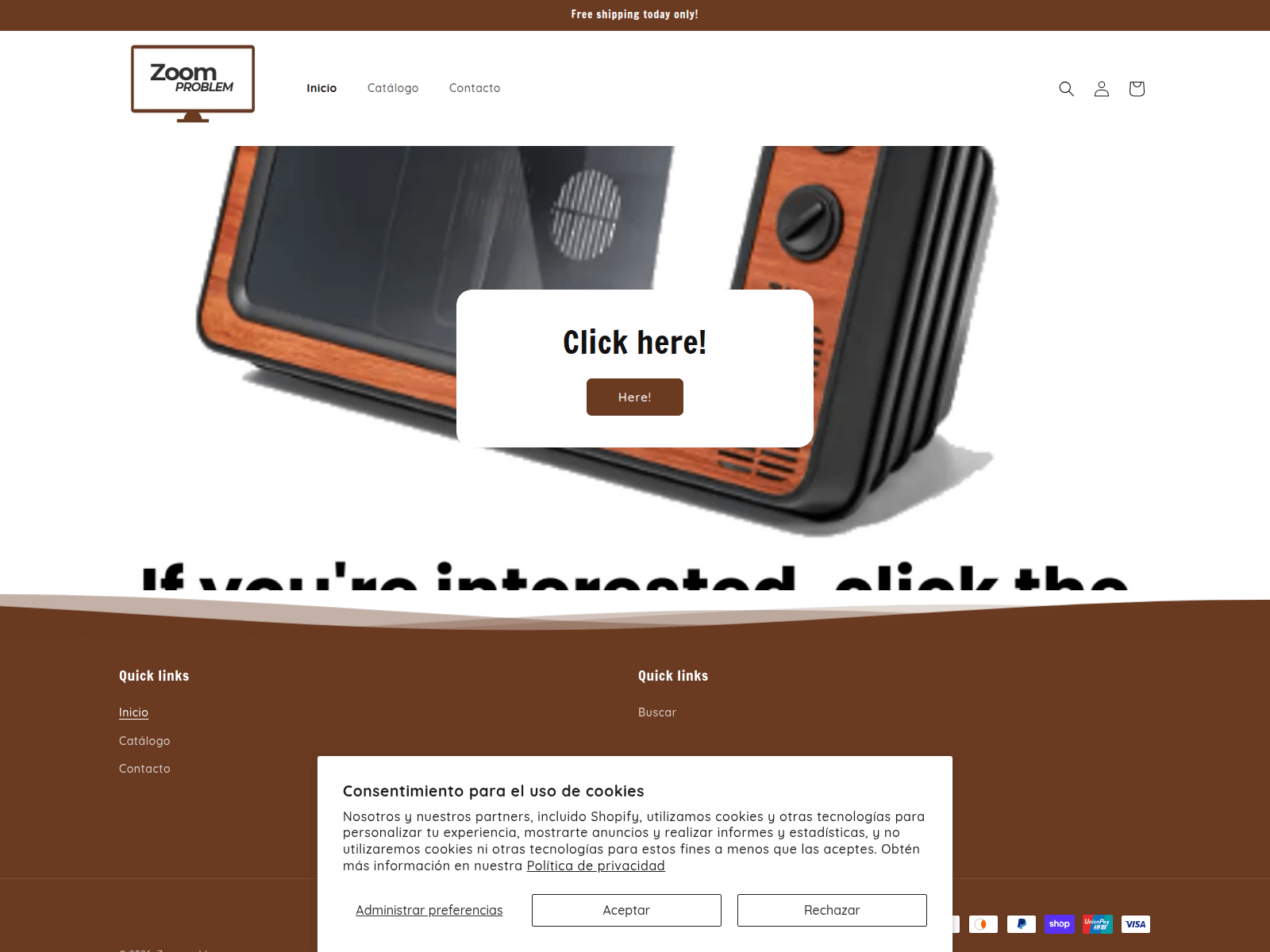 Screenshot of zoomproblem.store