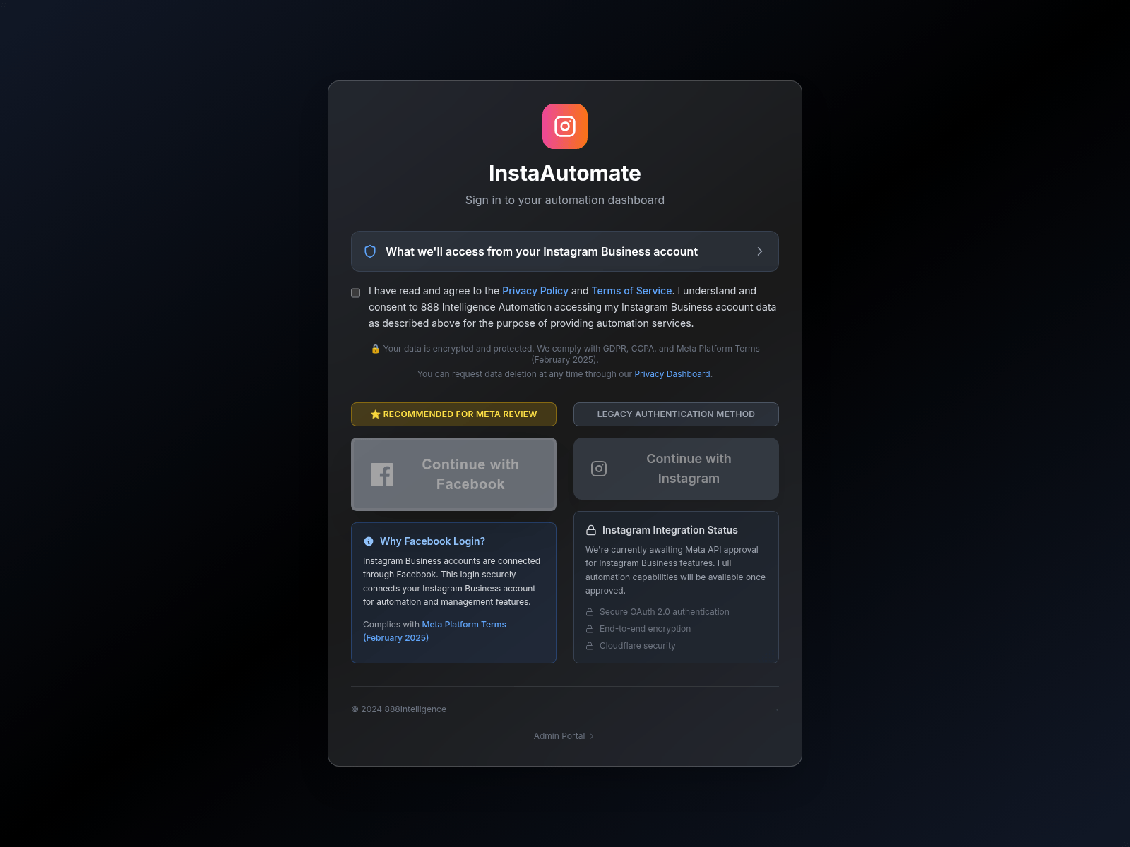 Screenshot of instagram-automation-dashboard.pages.dev