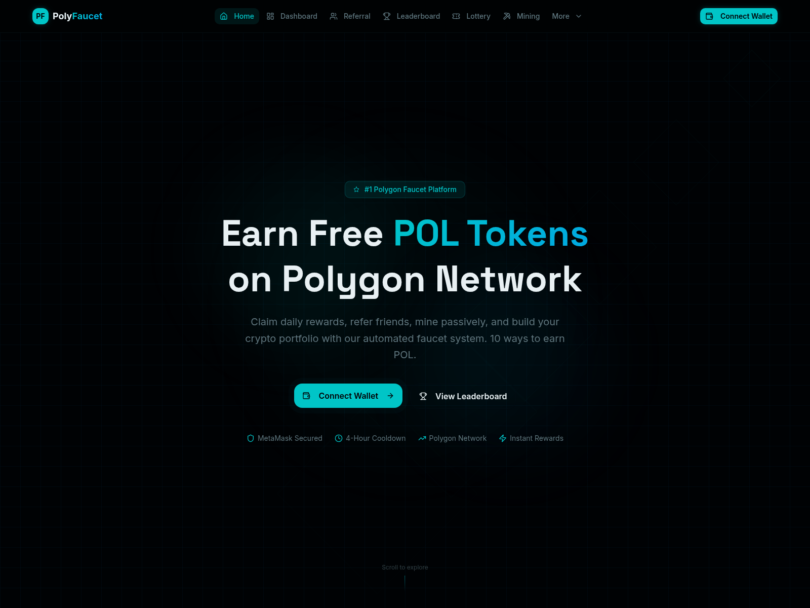 Screenshot of polfaucet.pages.dev