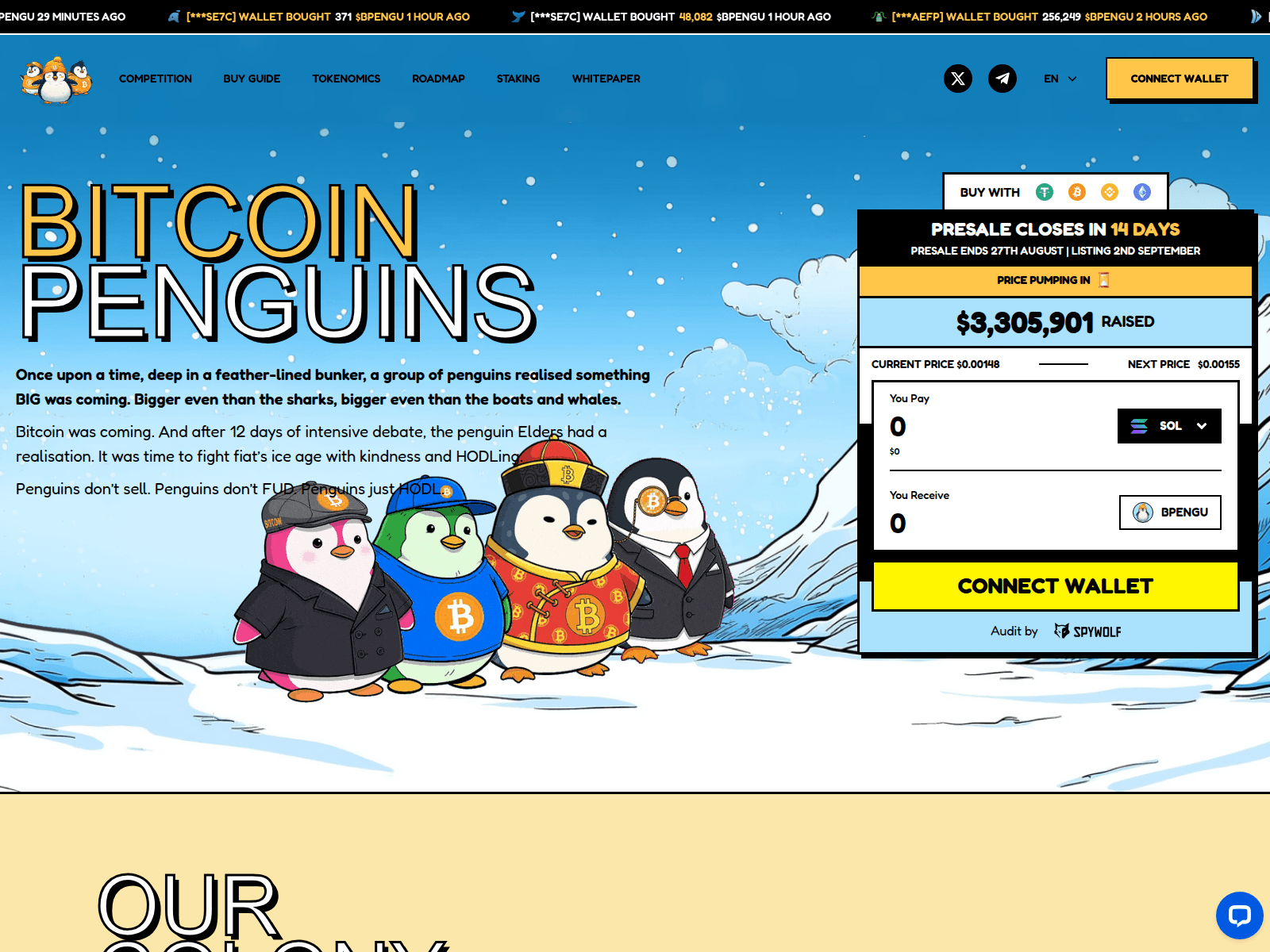 Screenshot of bitcoin-penguin.pages.dev