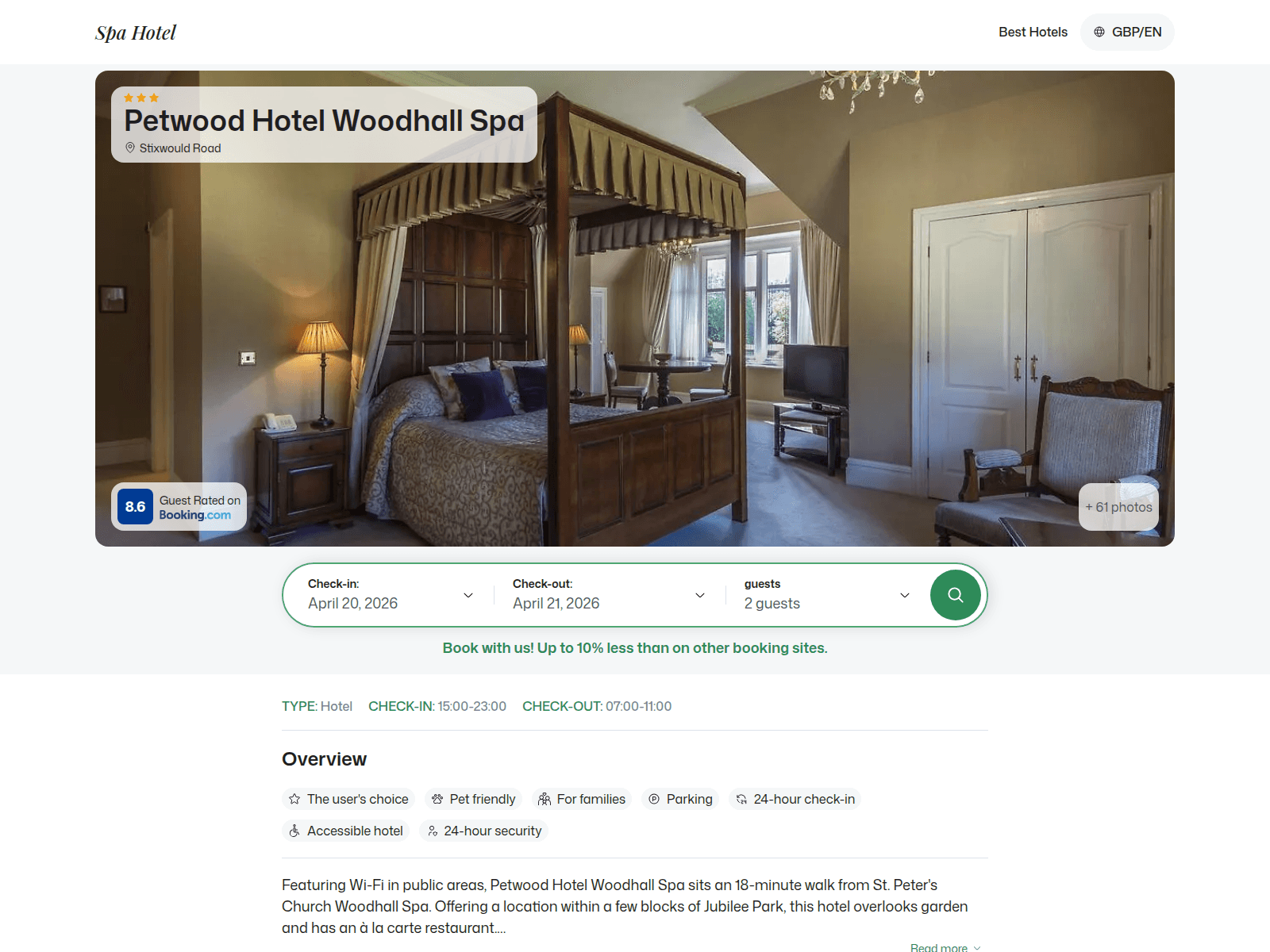 Screenshot of pwood.spahotel.guru