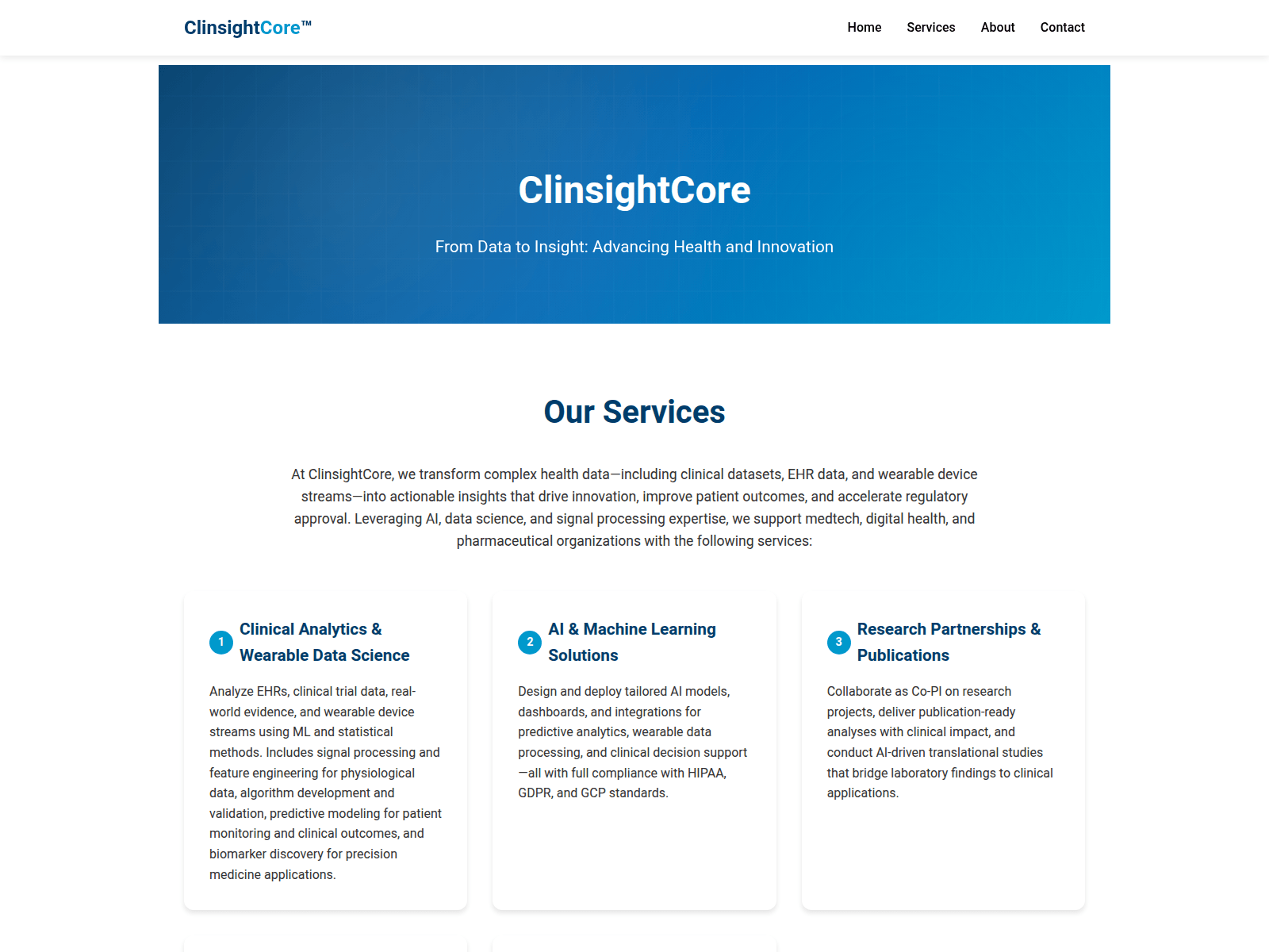 Screenshot of clinsightcore2.pages.dev