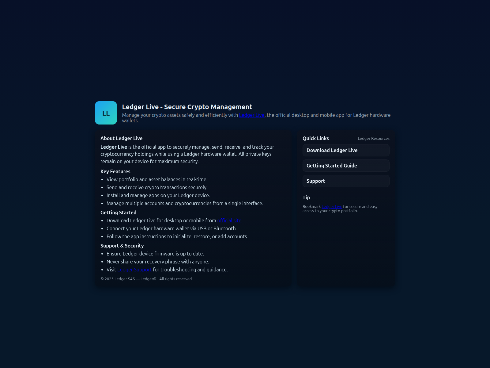 Screenshot of ledgerlive--faq.pages.dev