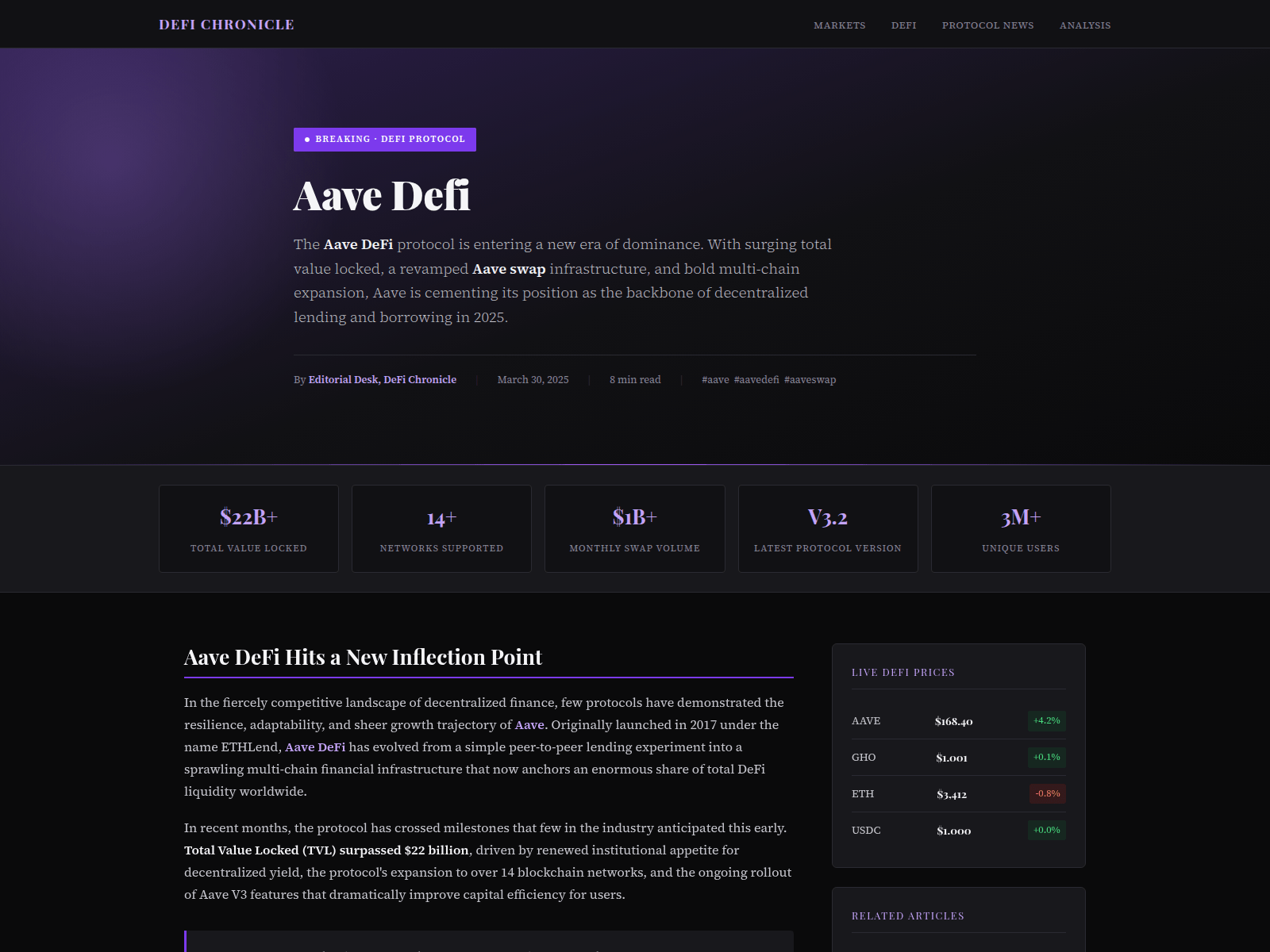 Screenshot of aave-defi.org