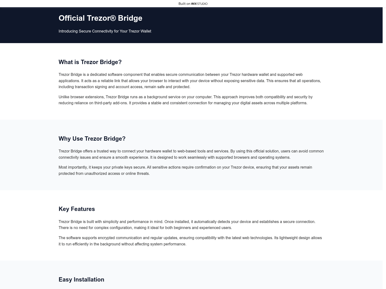 Screenshot of tre-bridge.wixstudio.com