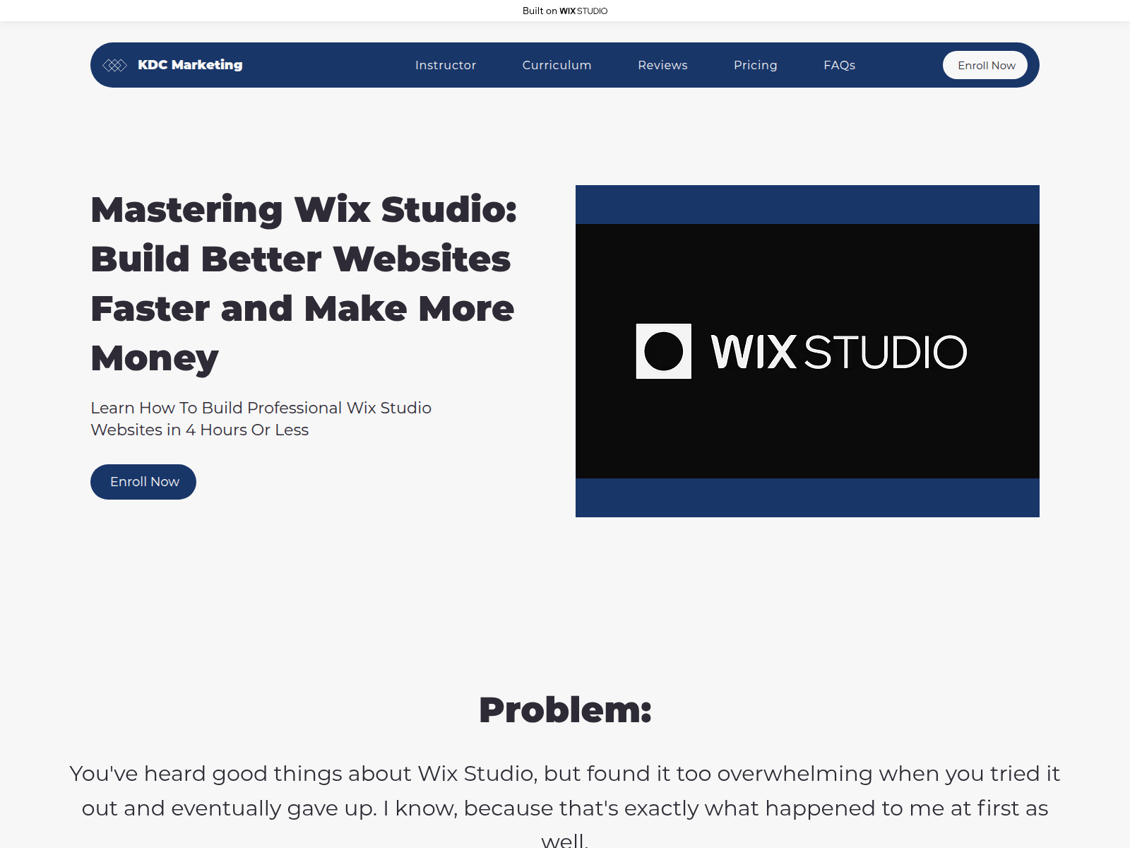 Screenshot of kdcmarketing.wixstudio.com