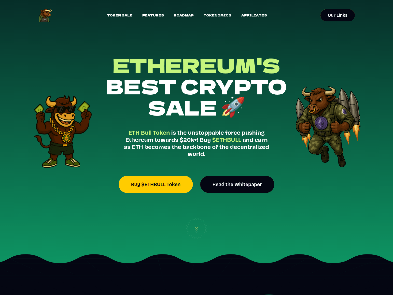 Screenshot of ethbulltokens.com
