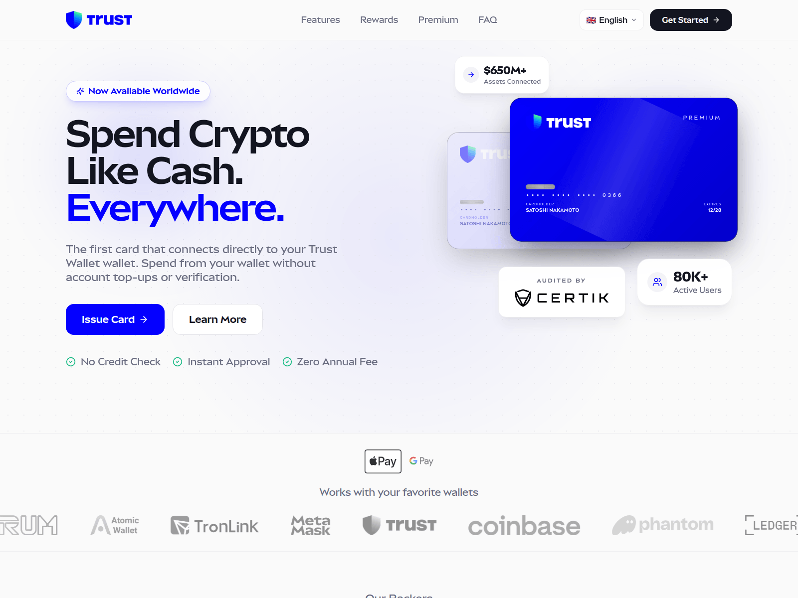Screenshot of trustcards.fi