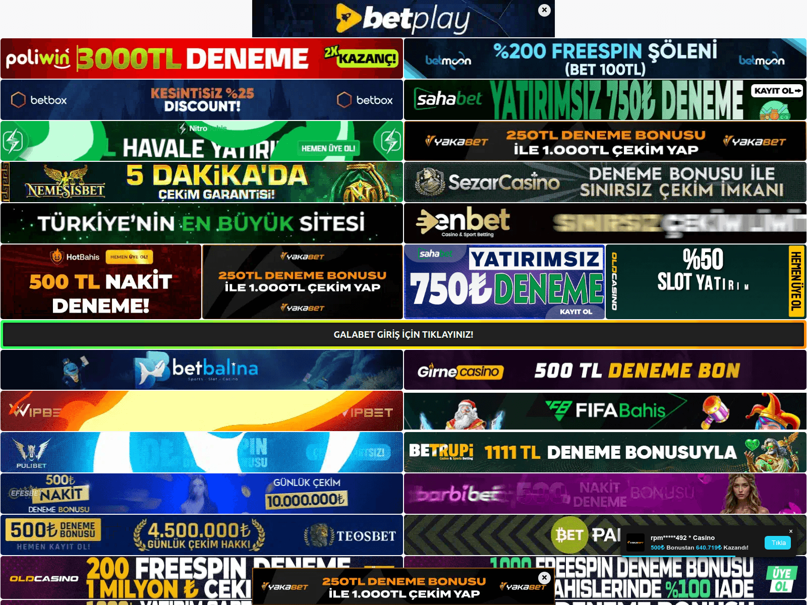 Screenshot of galabetbonuss.com