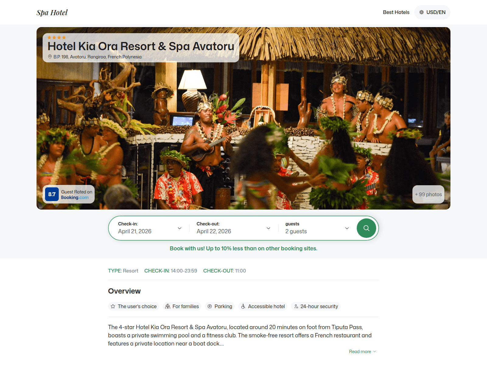 Screenshot of kiaora.spahotel.guru