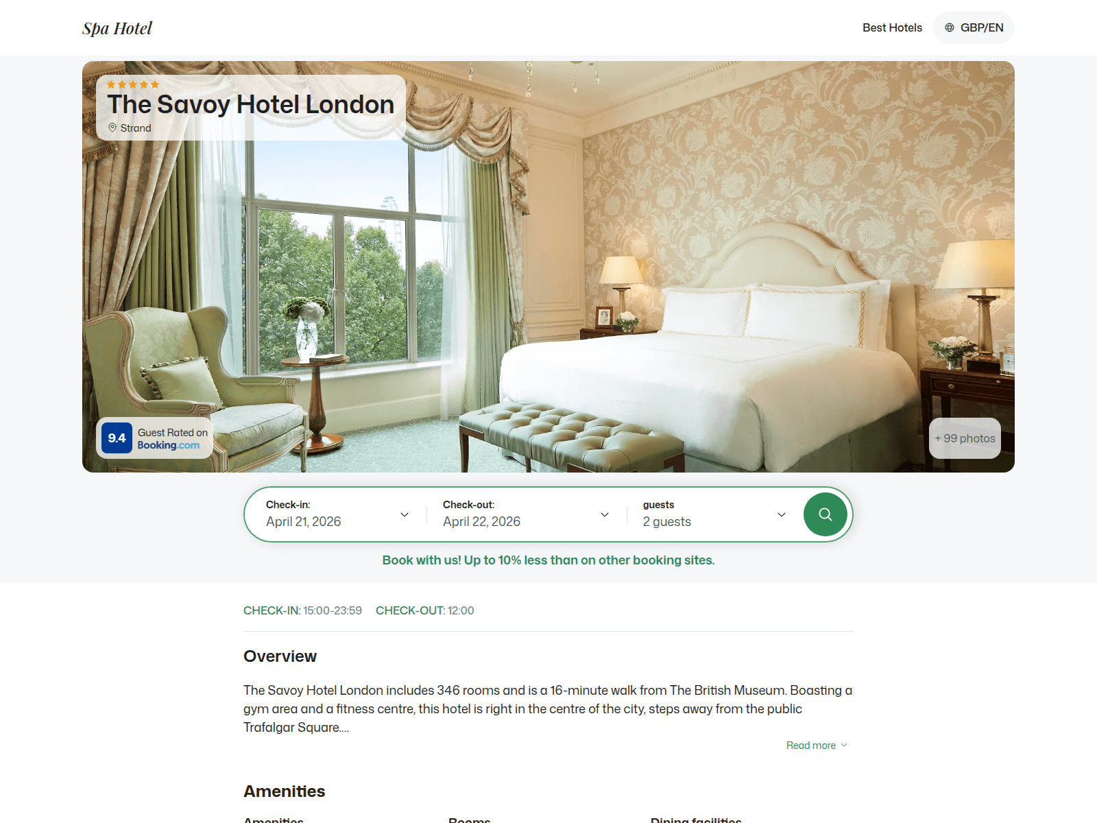Screenshot of savoy.spahotel.guru
