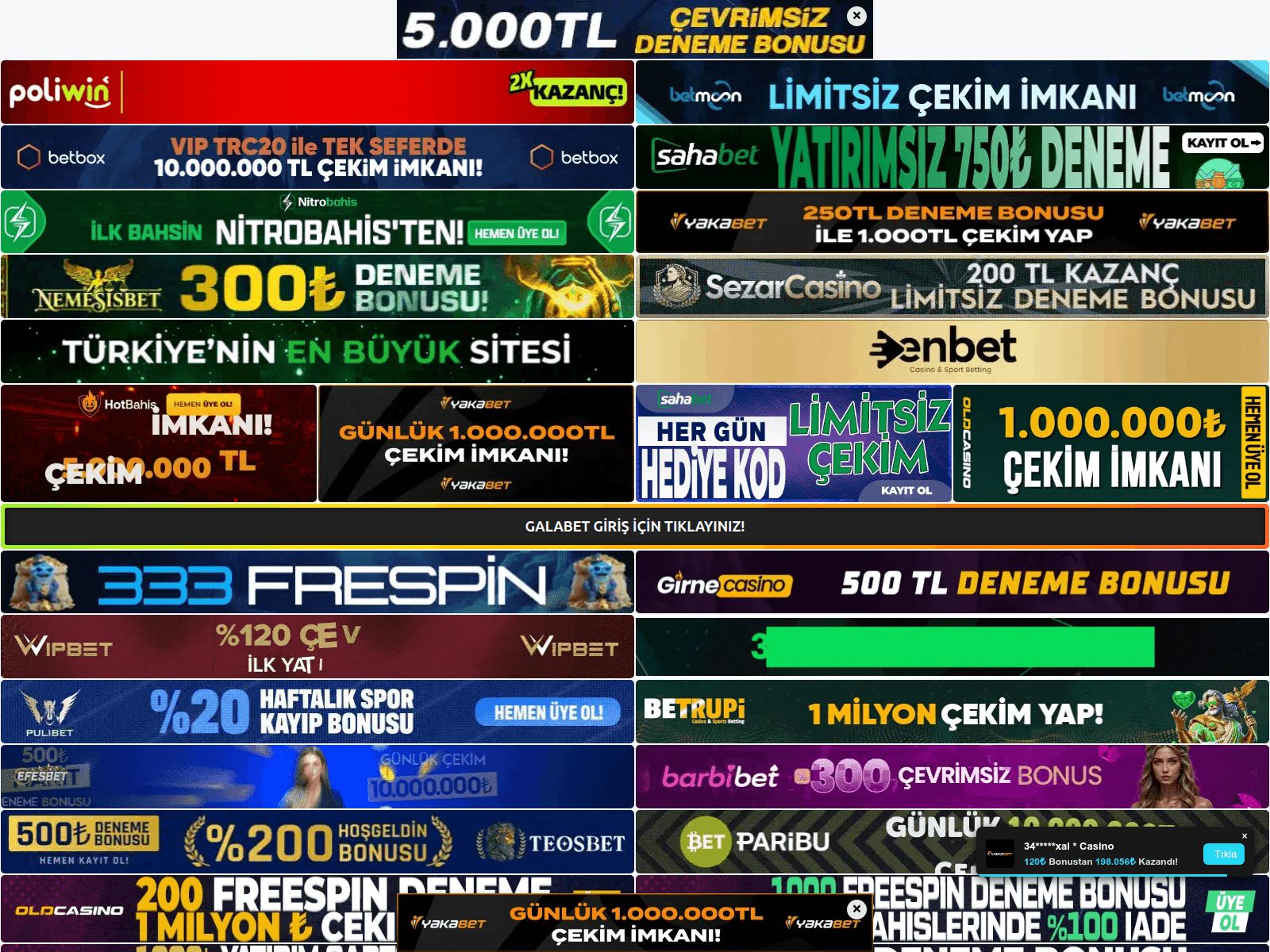 Screenshot of galabetfreebet.com