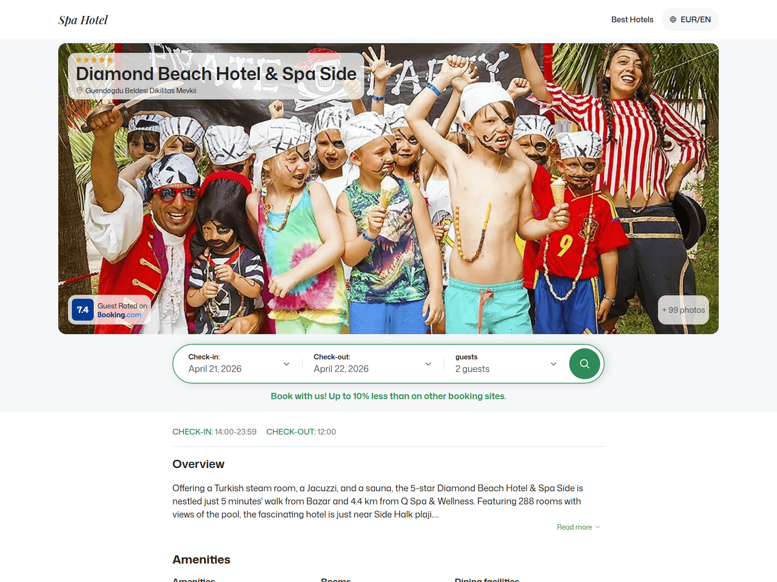 Screenshot of diamondbeach.spahotel.guru