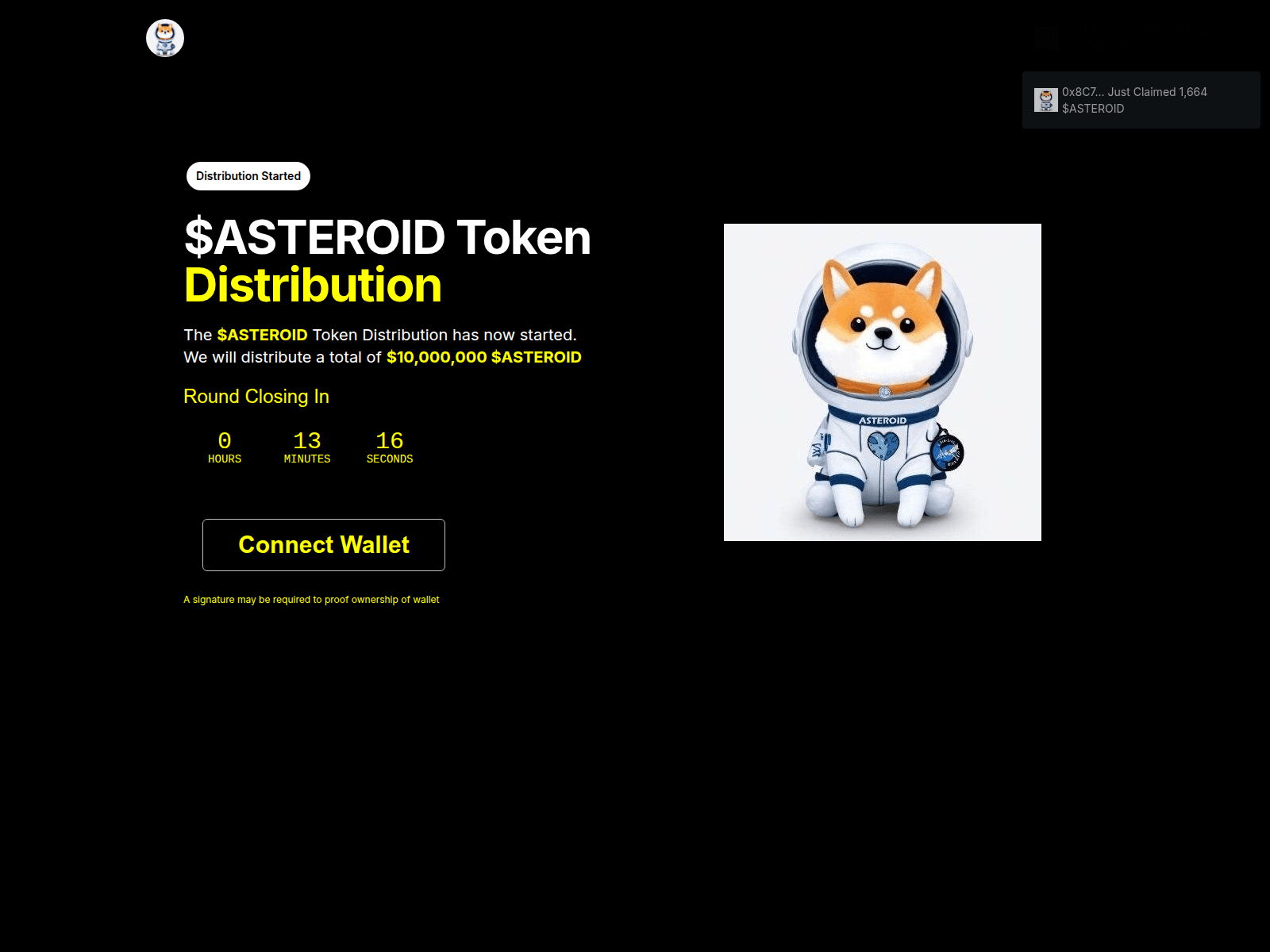 Screenshot of asteroid-rewards.xyz