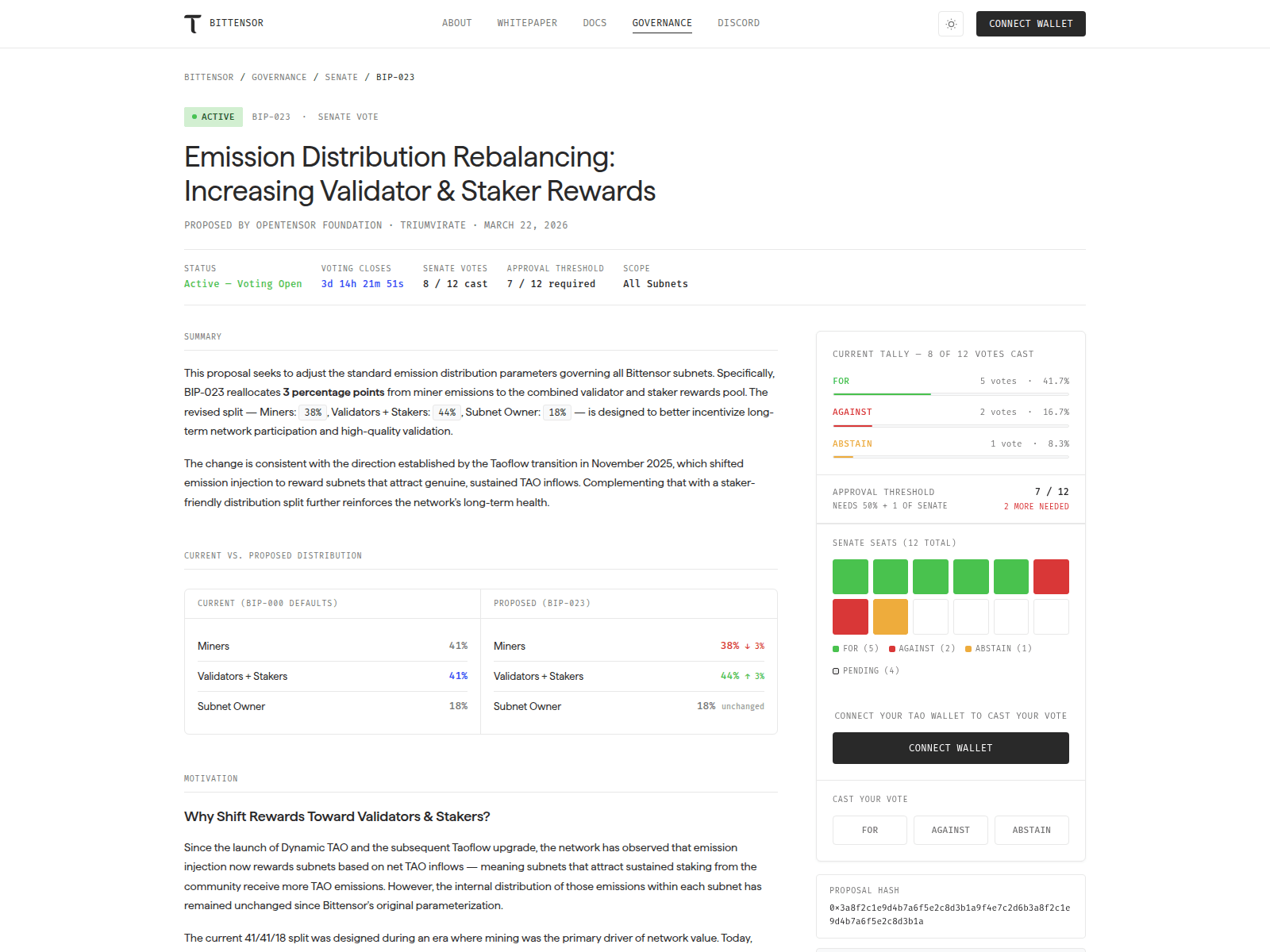 Screenshot of proposal-bittensor.xyz