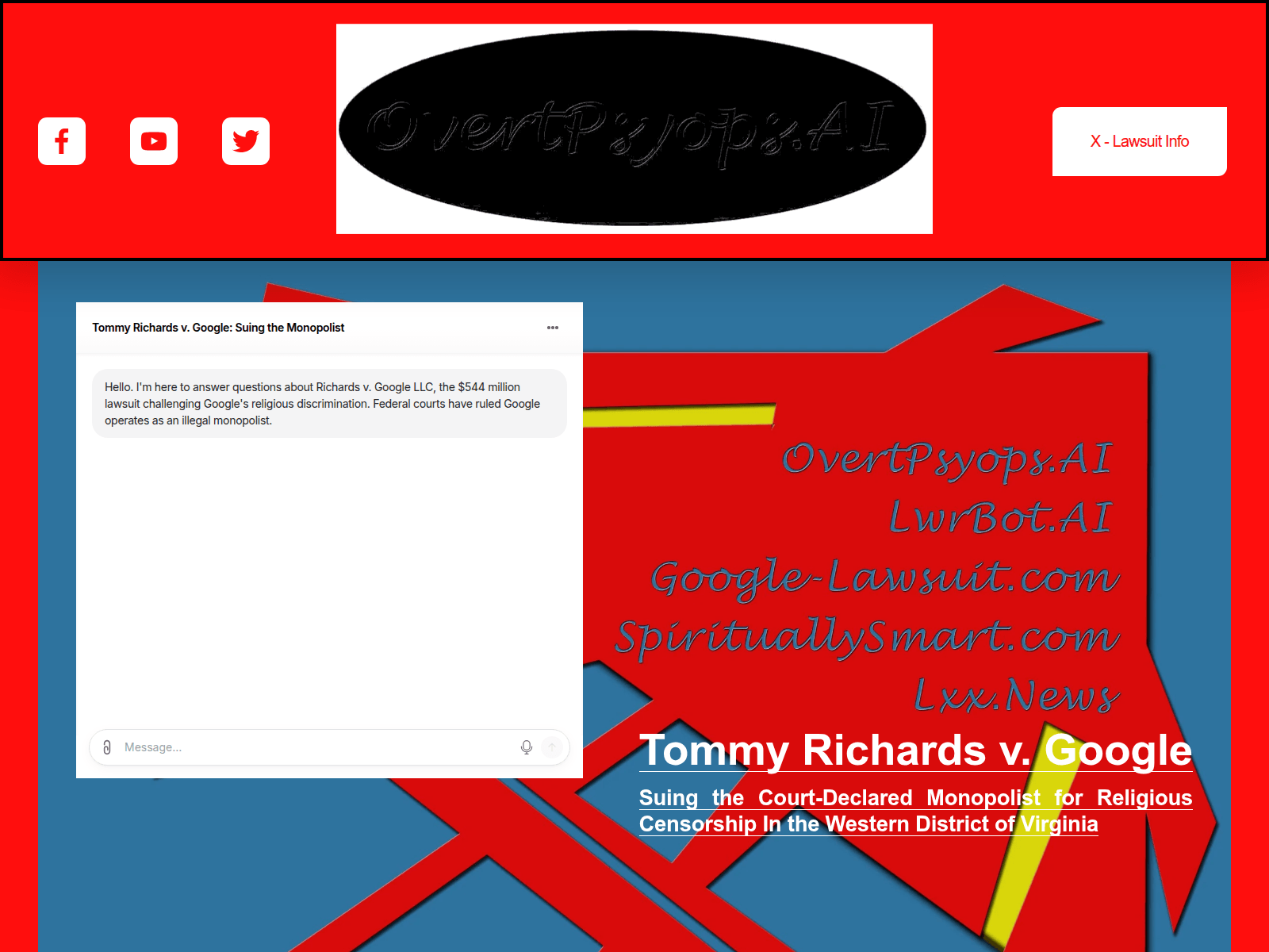 Screenshot of www.google-lawsuit.com