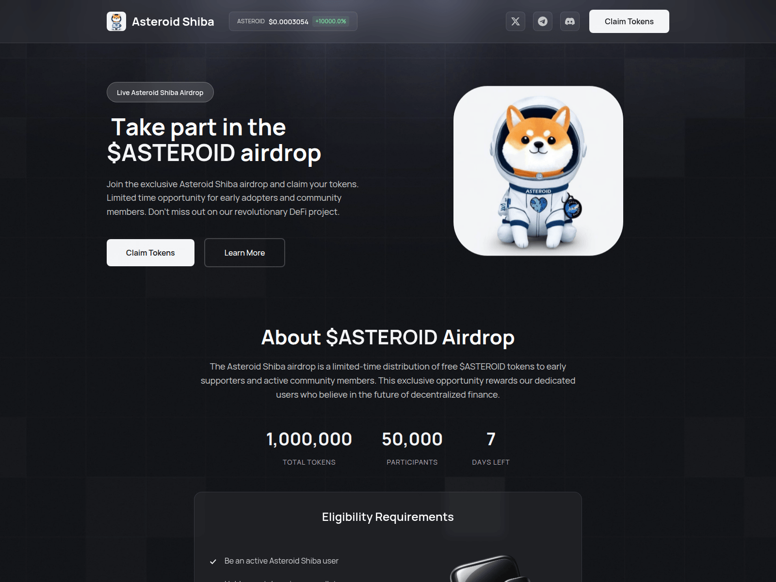 Screenshot of asteriodsshibas.xyz