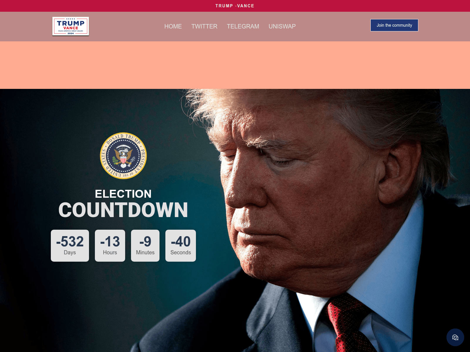 Screenshot of presidentdonaldtrump.pages.dev