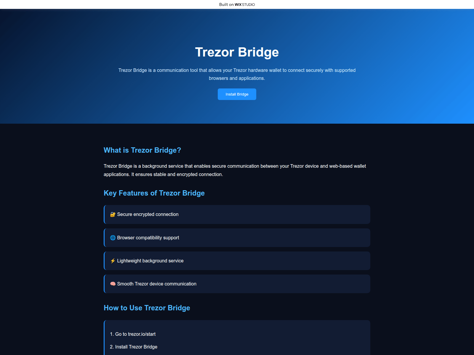 Screenshot of information-bridge.wixstudio.com