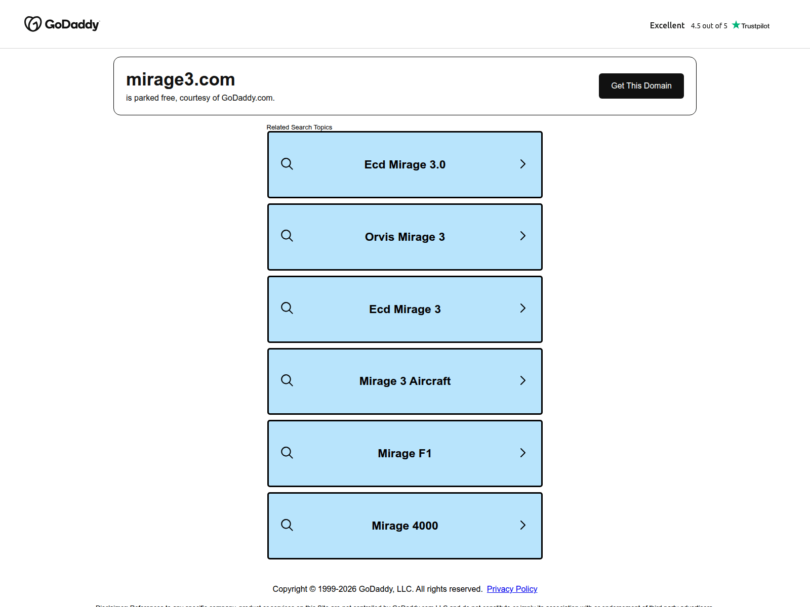 Screenshot of mirage3.com
