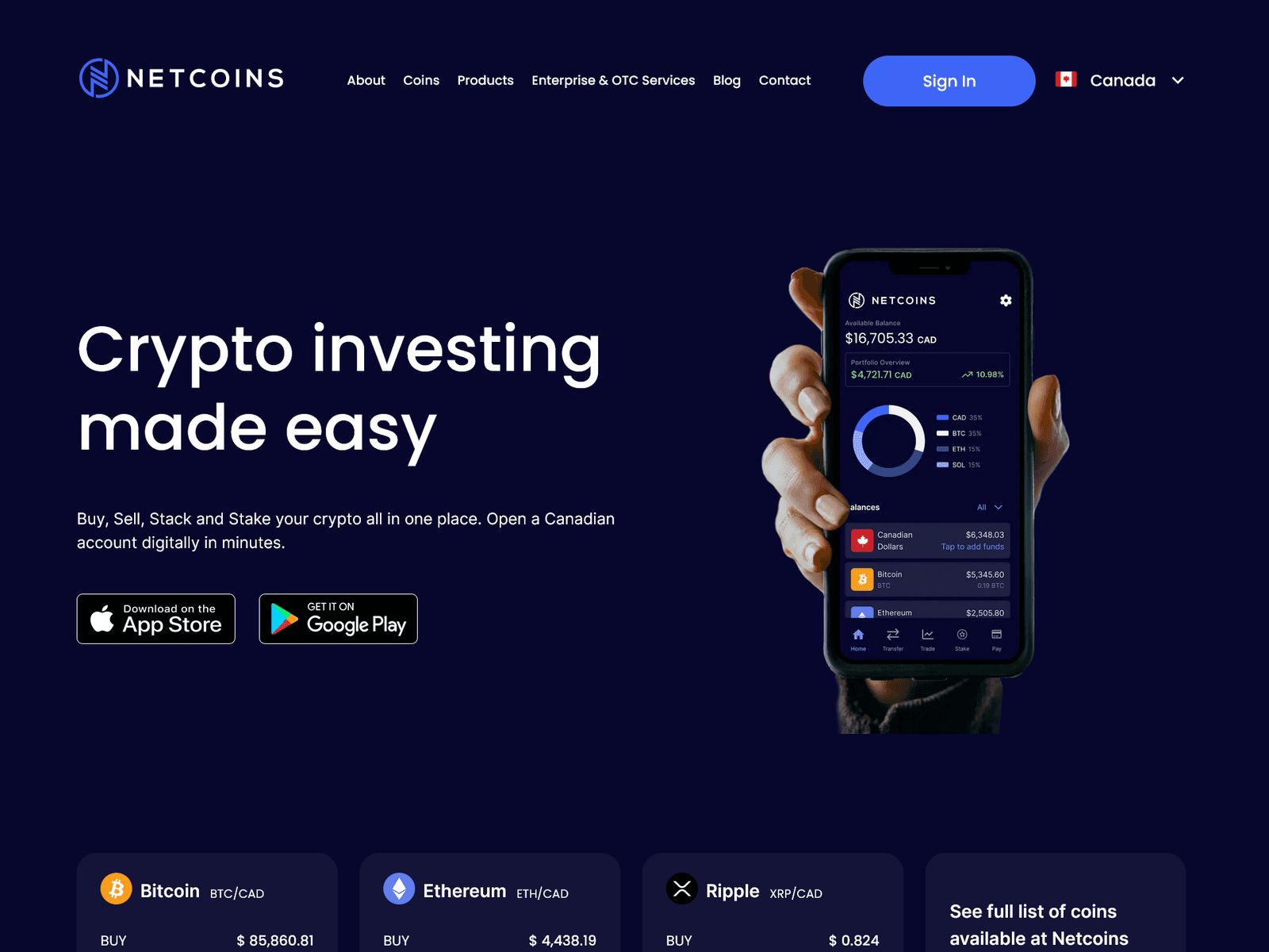 Screenshot of canadian-netcoins.webflow.io