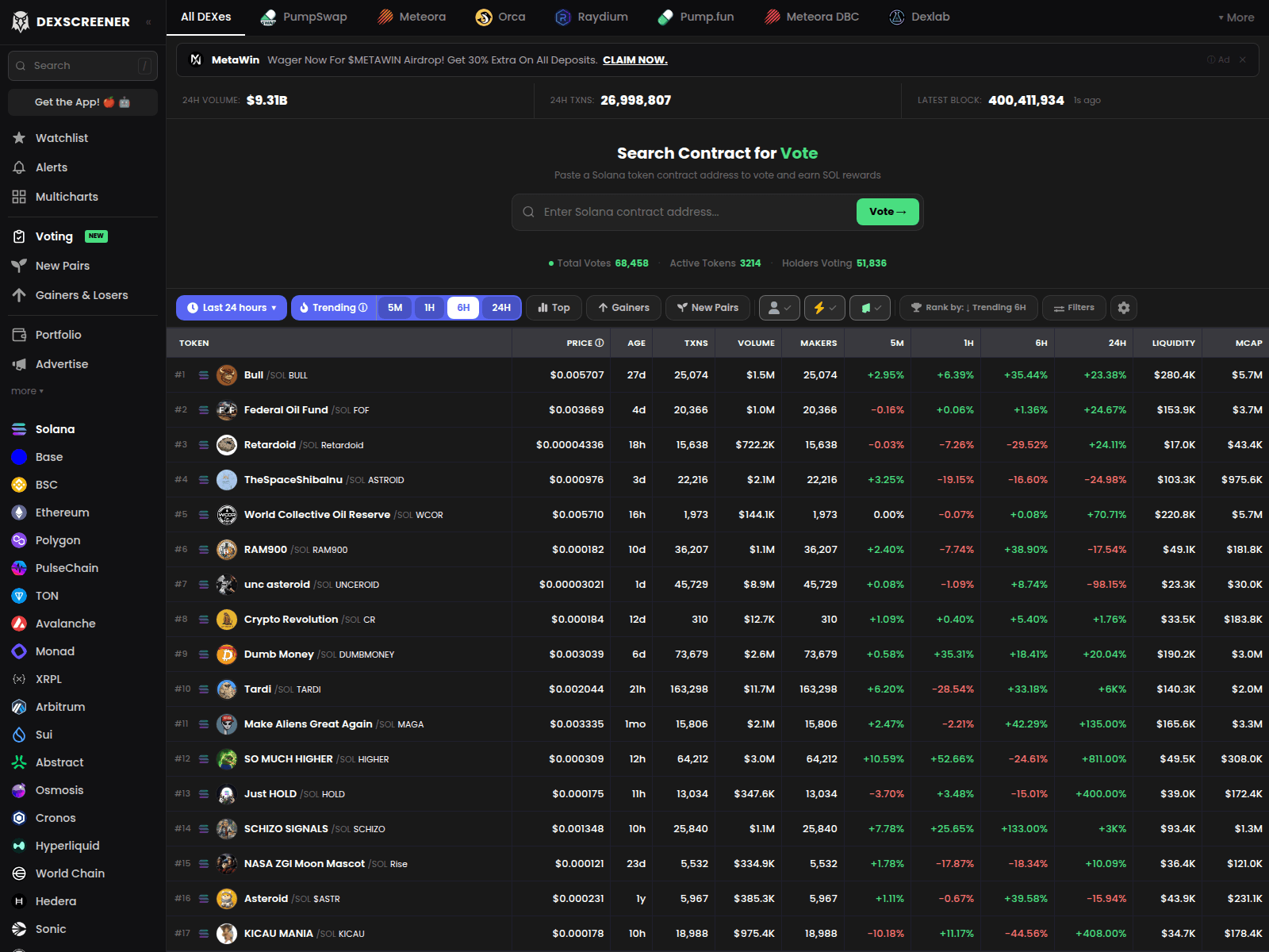 Screenshot of rank-dexscreener.com