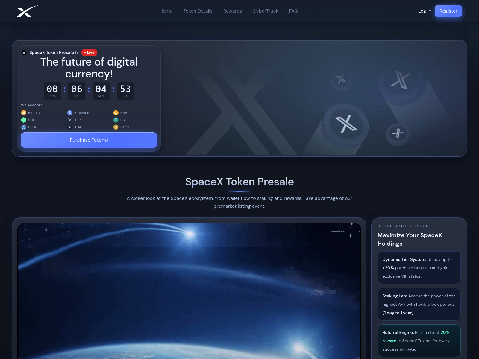 Screenshot of www.spacex-network.com