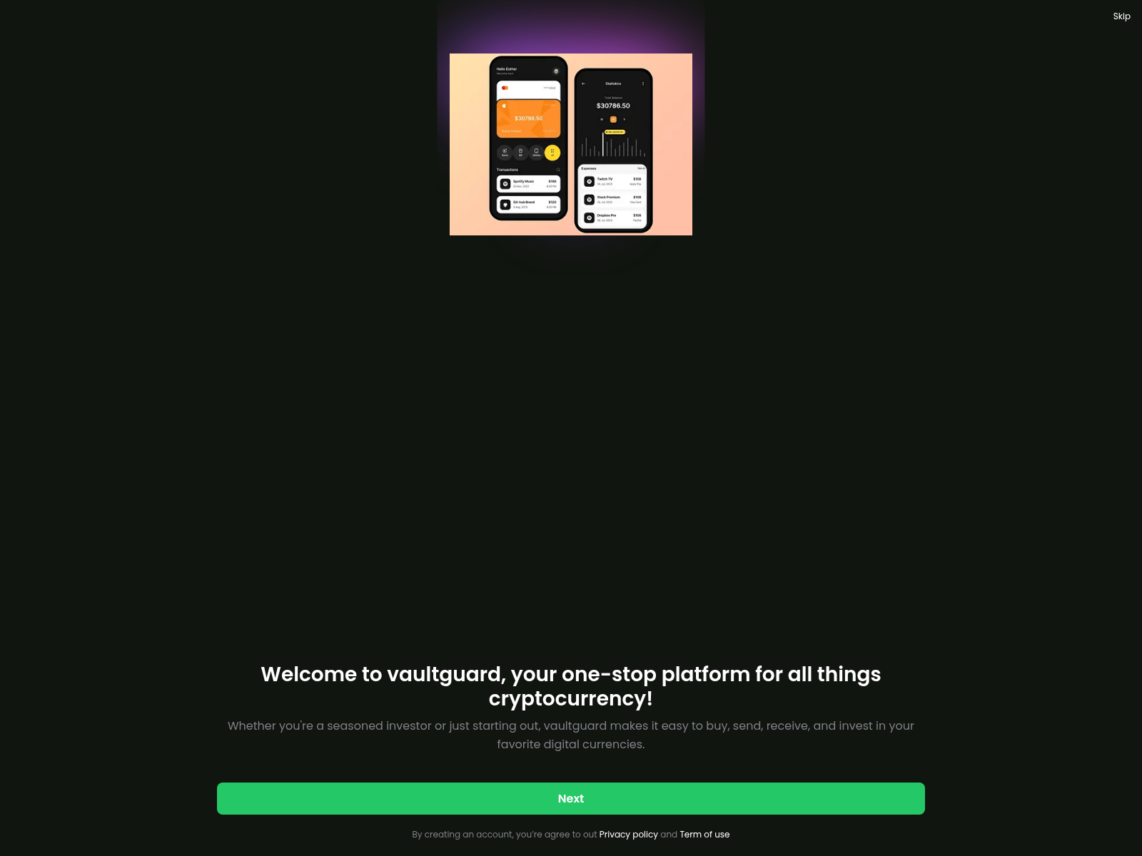 Screenshot of vaultguard.org