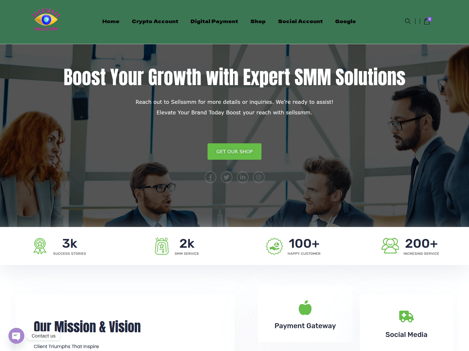 Screenshot of sellssmm.com