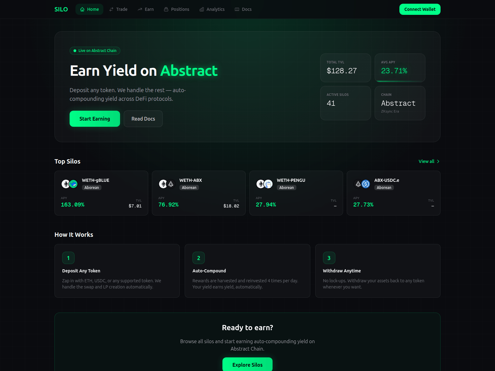 Screenshot of siloyield.pages.dev