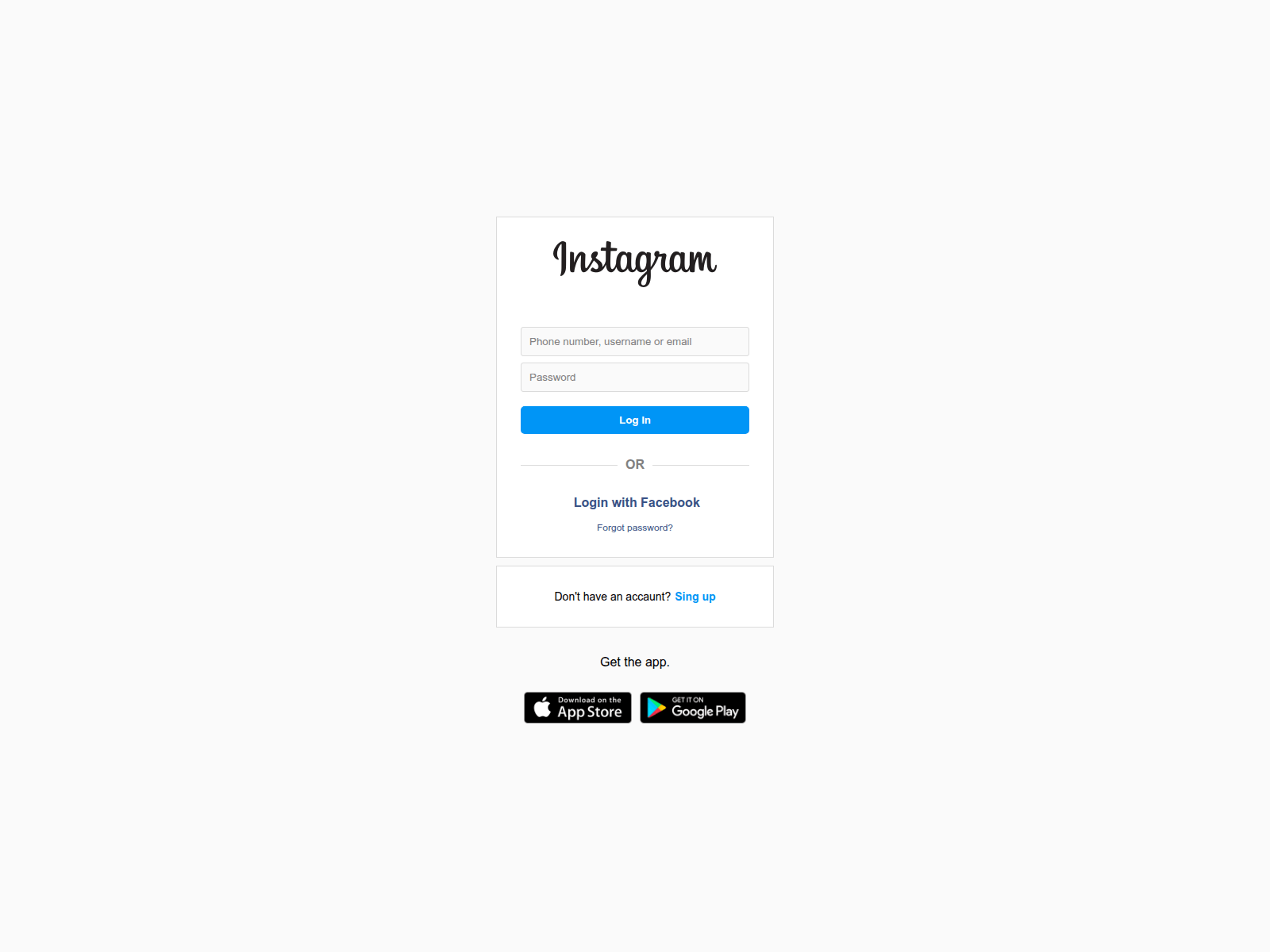 Screenshot of insta-login-clone.vercel.app