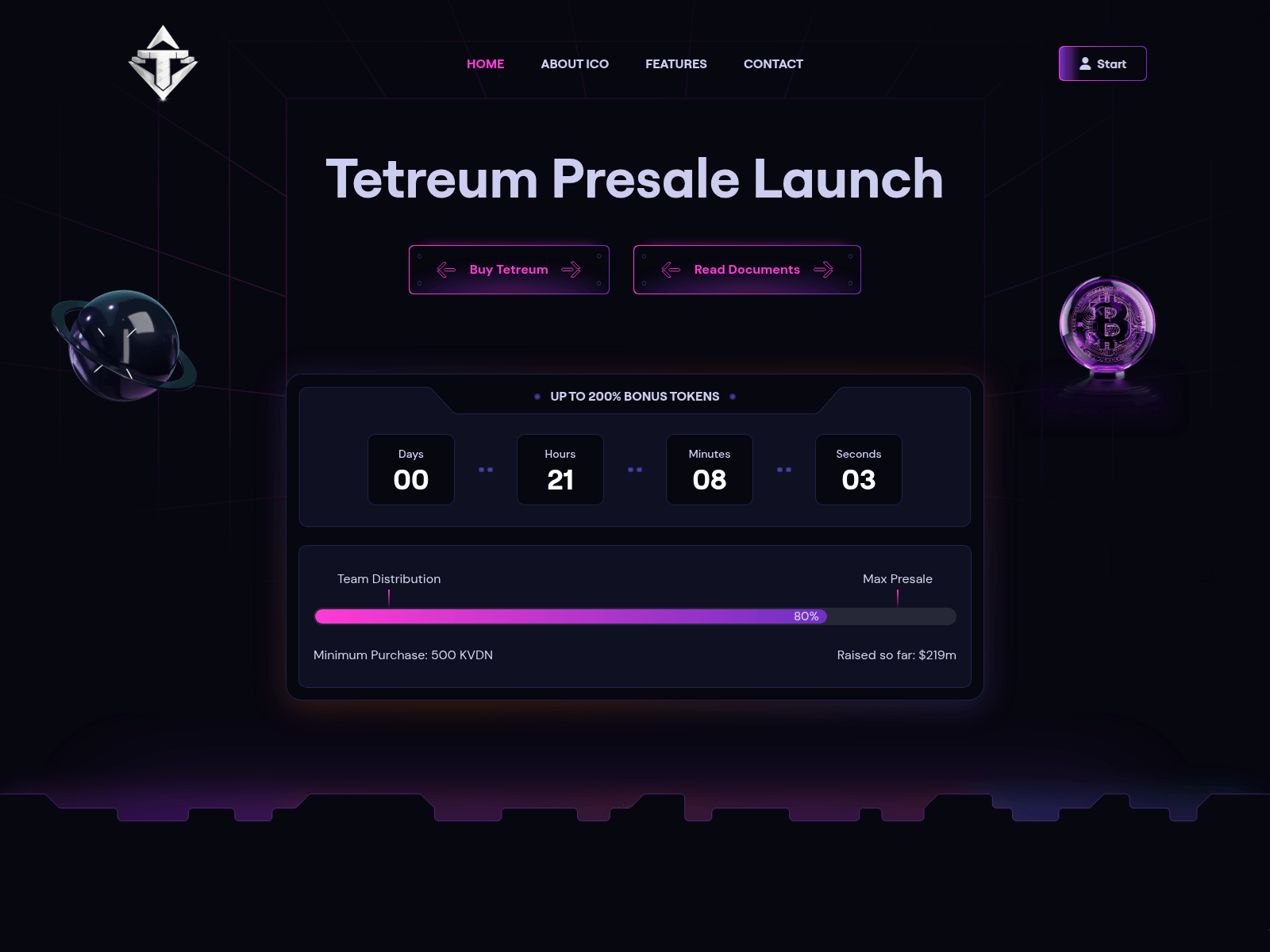 Screenshot of tetreumtoken.com