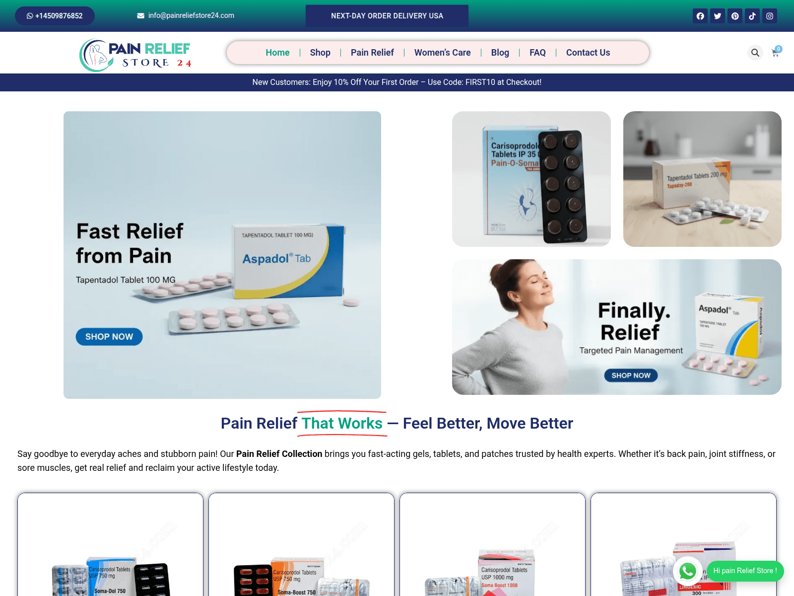 Screenshot of painreliefstore24.com
