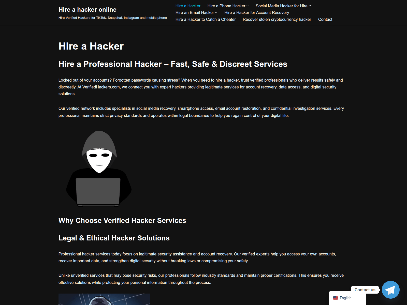 Screenshot of verifiedhackers.com