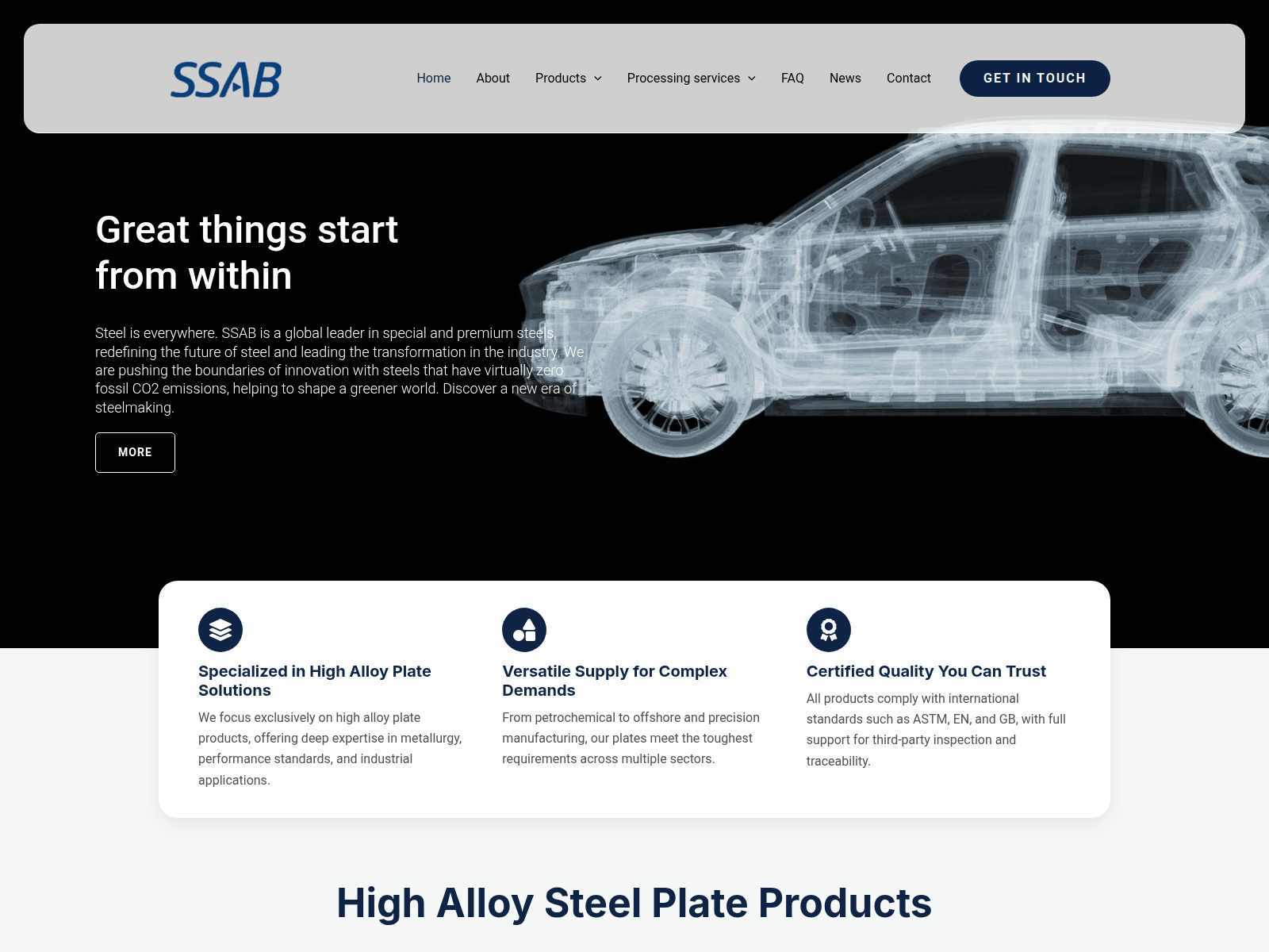Screenshot of ssabplate.com
