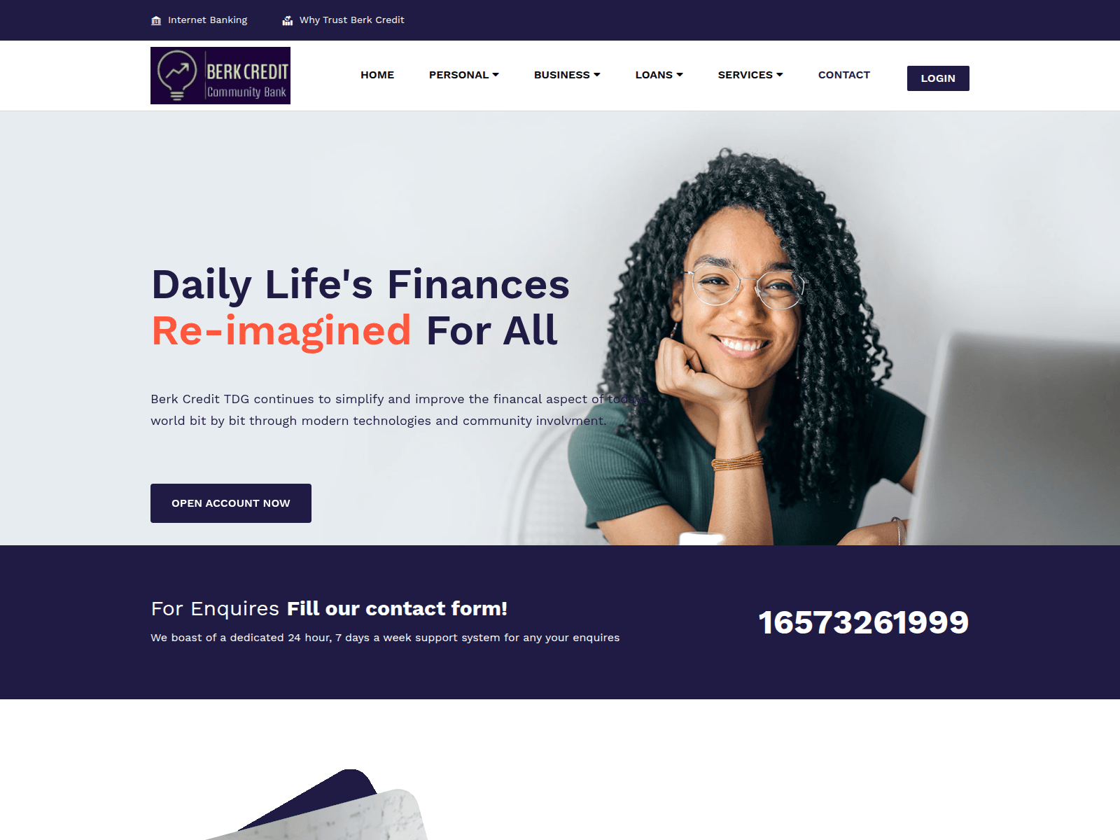 Screenshot of berkcred.com