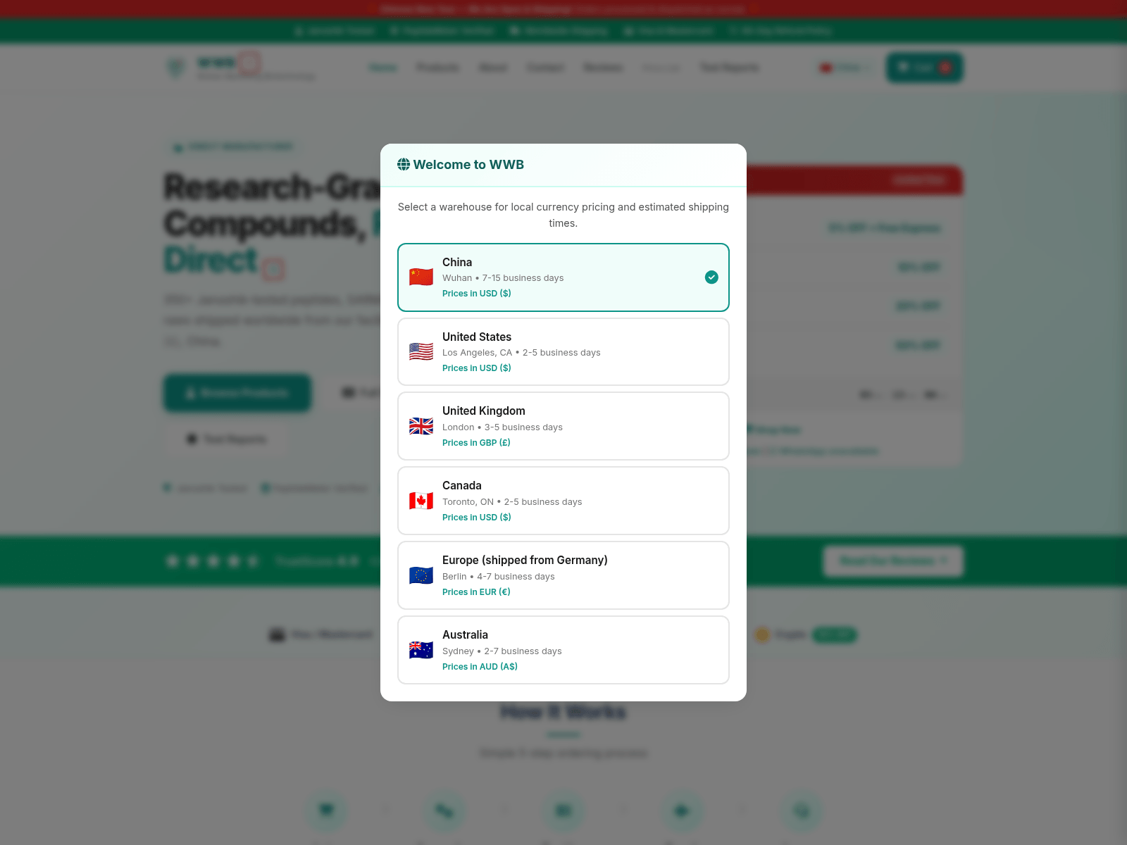 Screenshot of wuhanwanshengbio.com