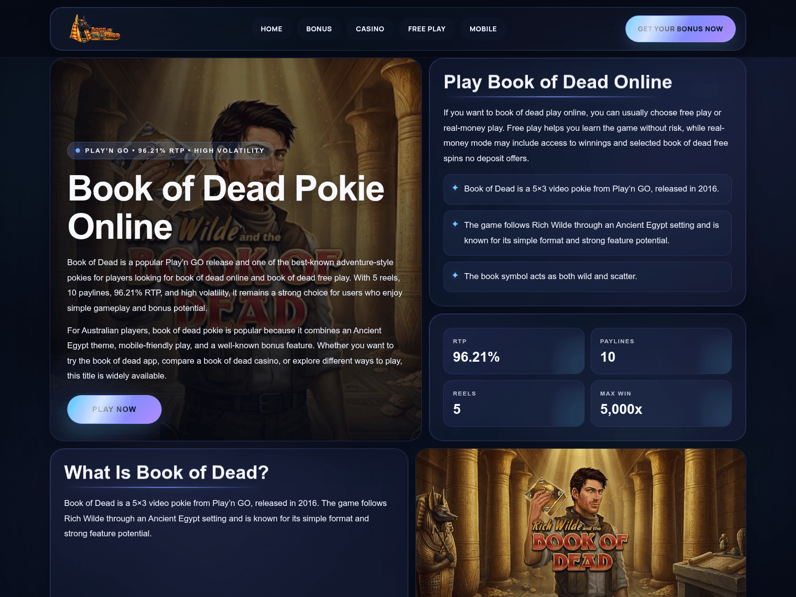 Screenshot of book-of-dead-au.com