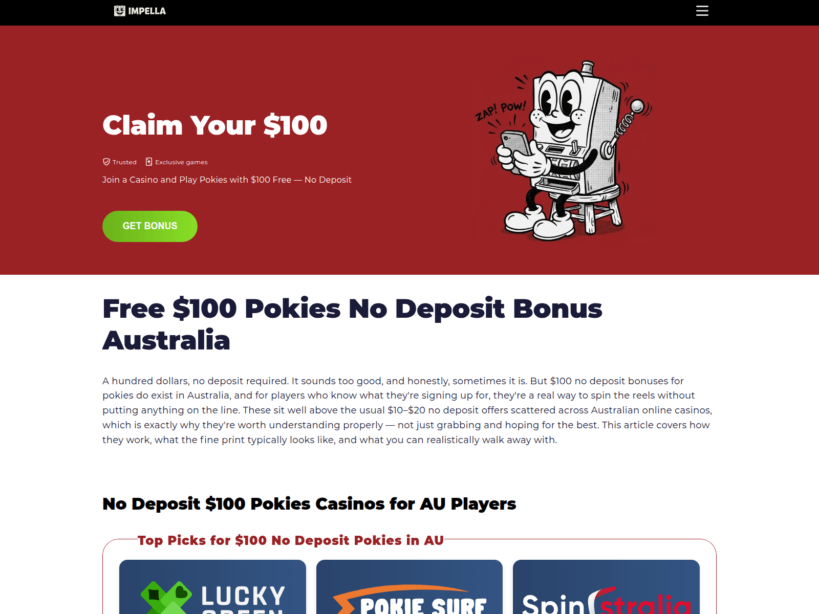 Screenshot of free-spins-100-nodeposit.com