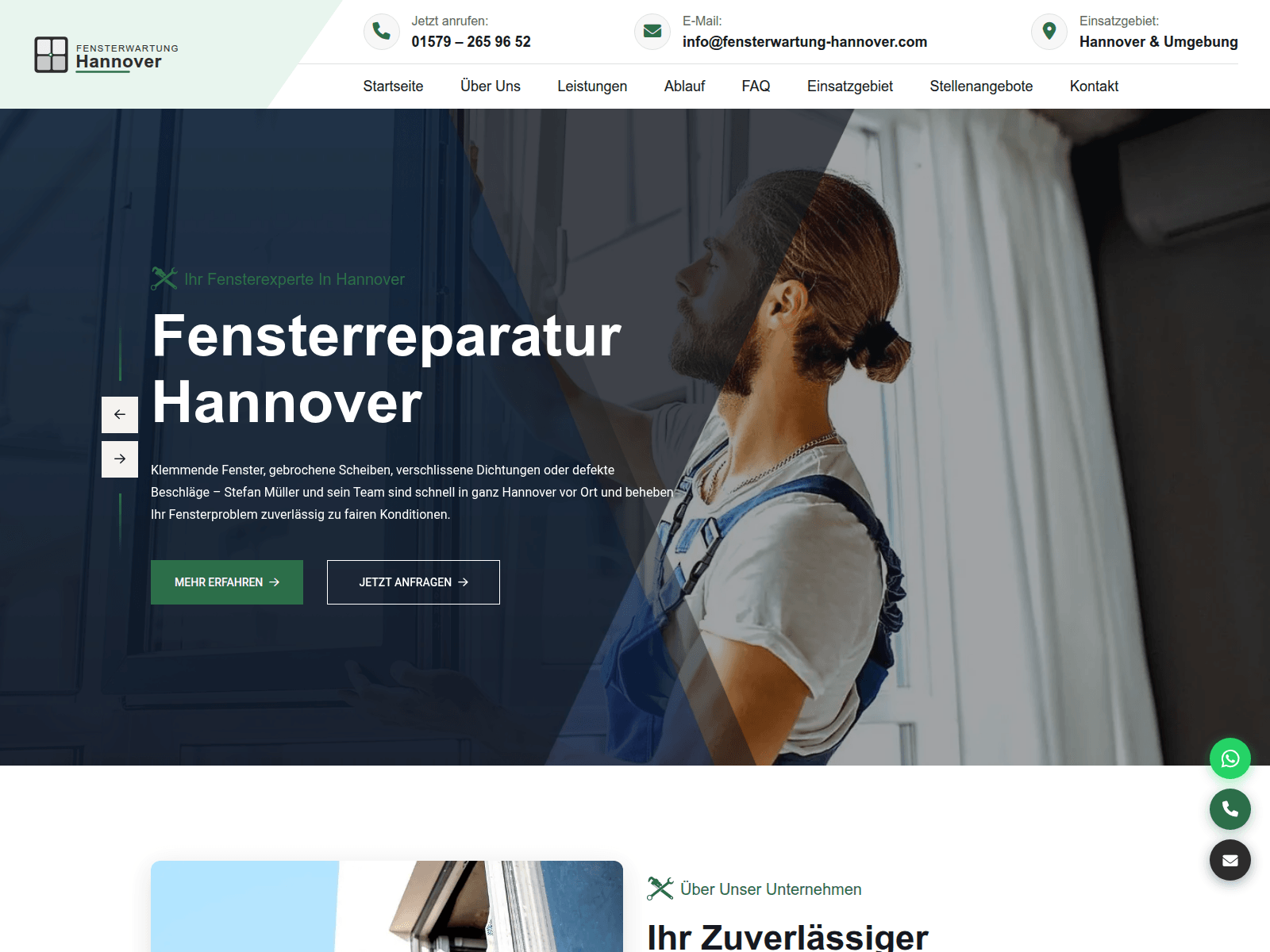 Screenshot of fensterwartung-hannover.com