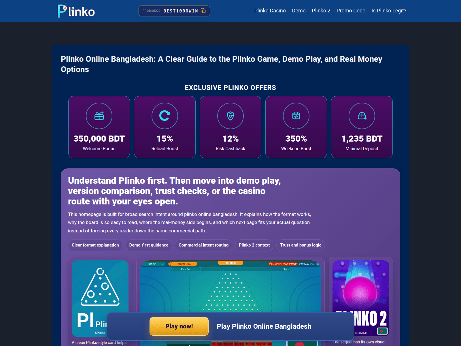 Screenshot of plinko-online-bd.com