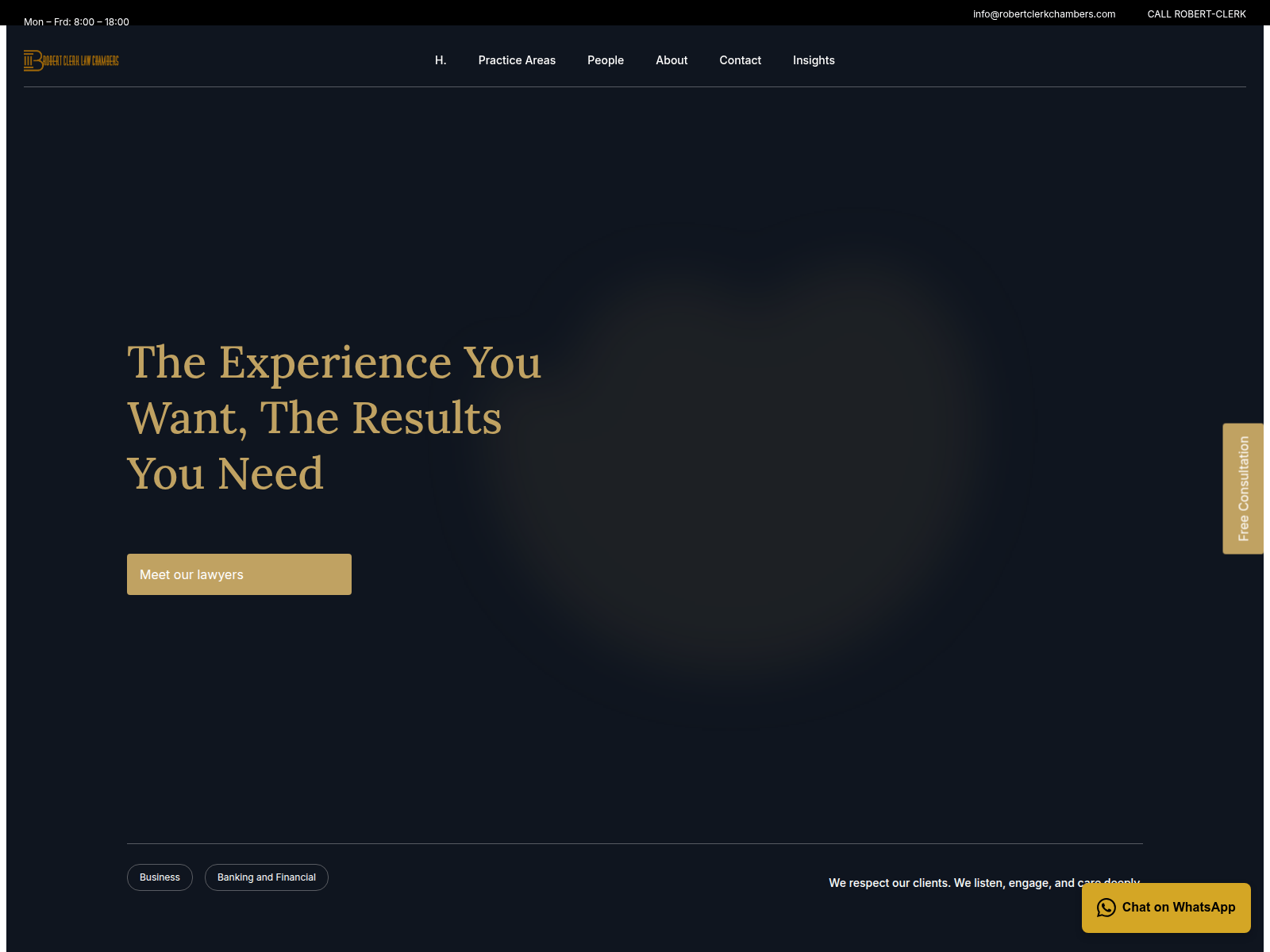 Screenshot of robertclerkchambers.com