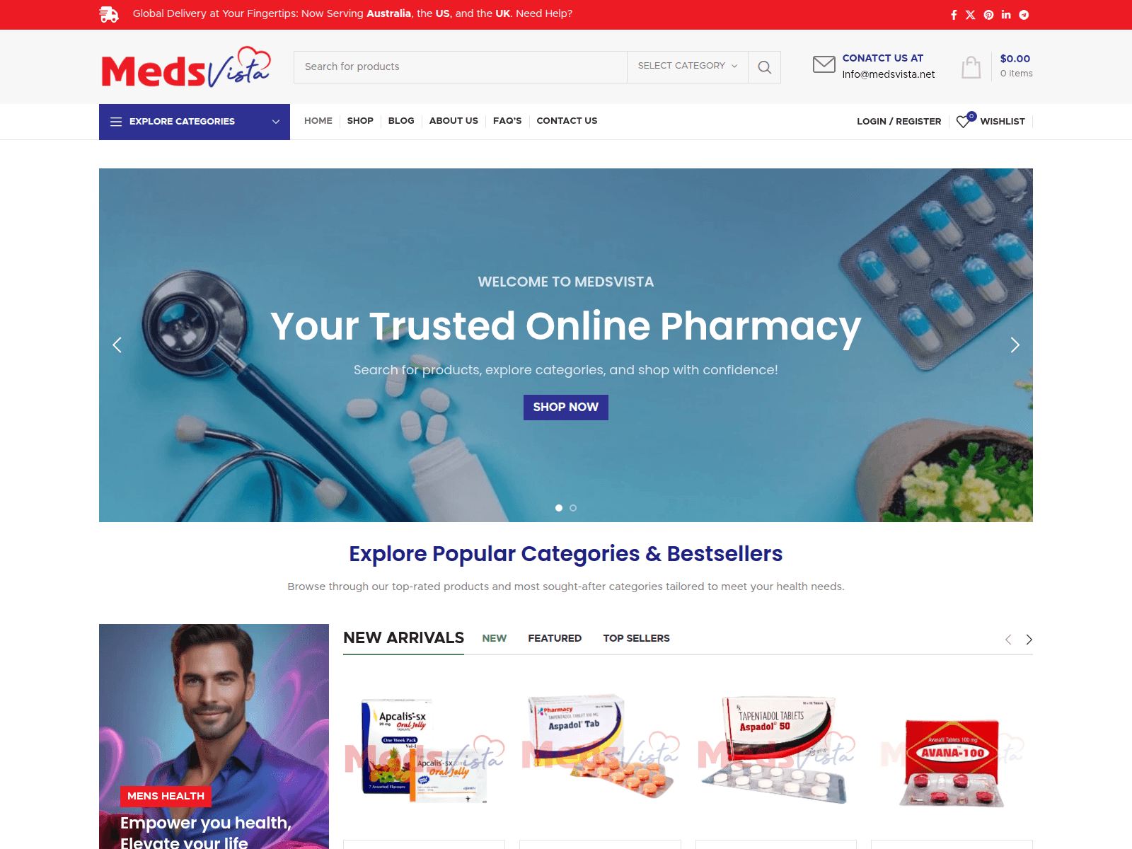 Screenshot of medsvista.net