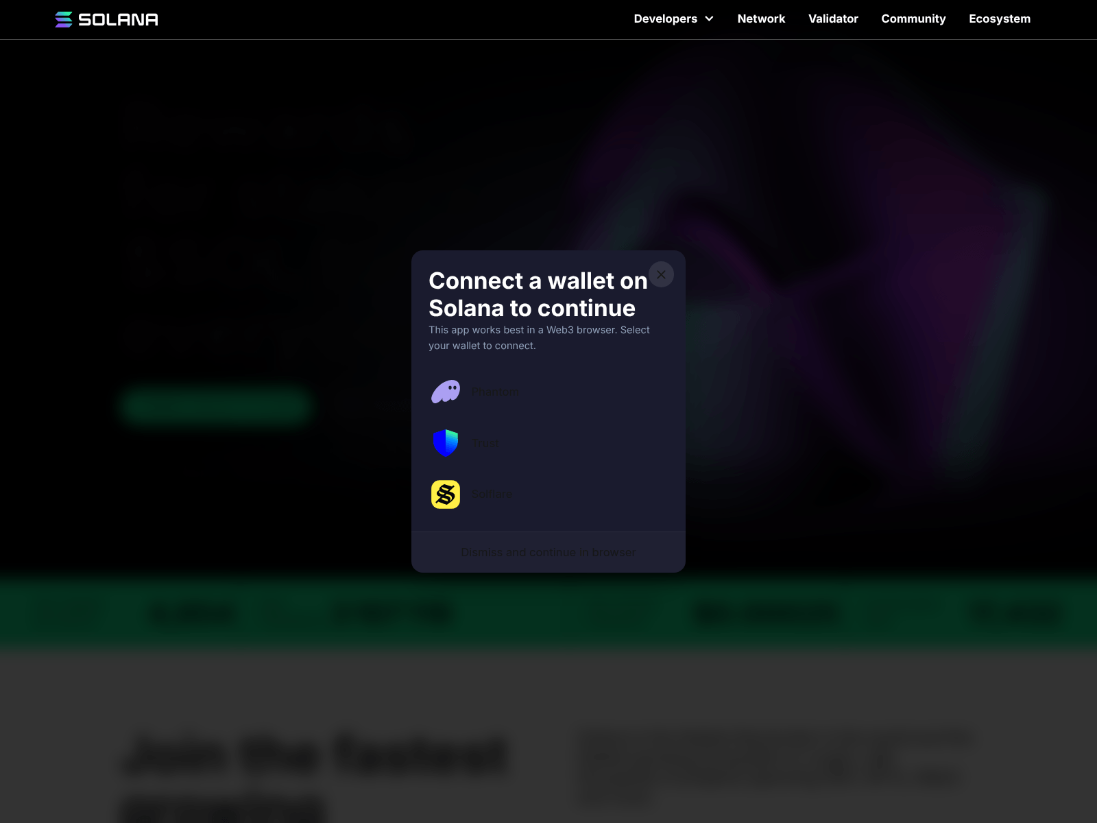 Screenshot of solana.claim-us.com