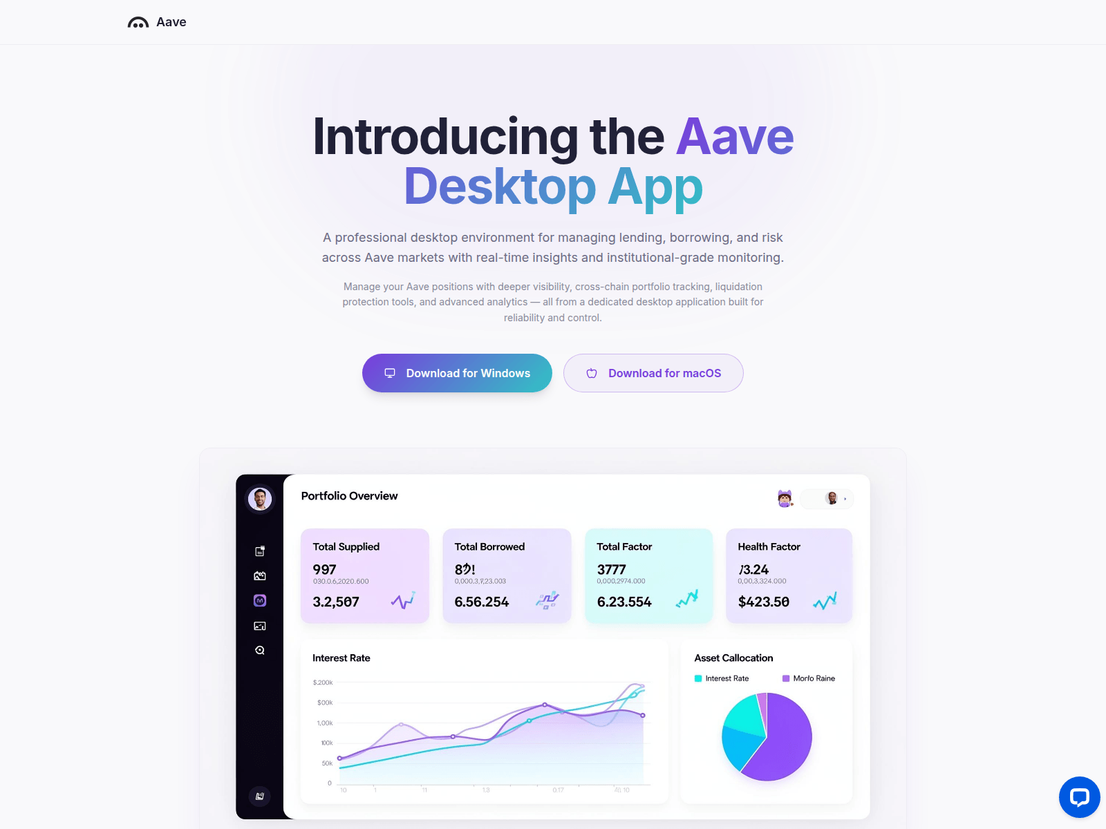 Screenshot of aavedesktop.app