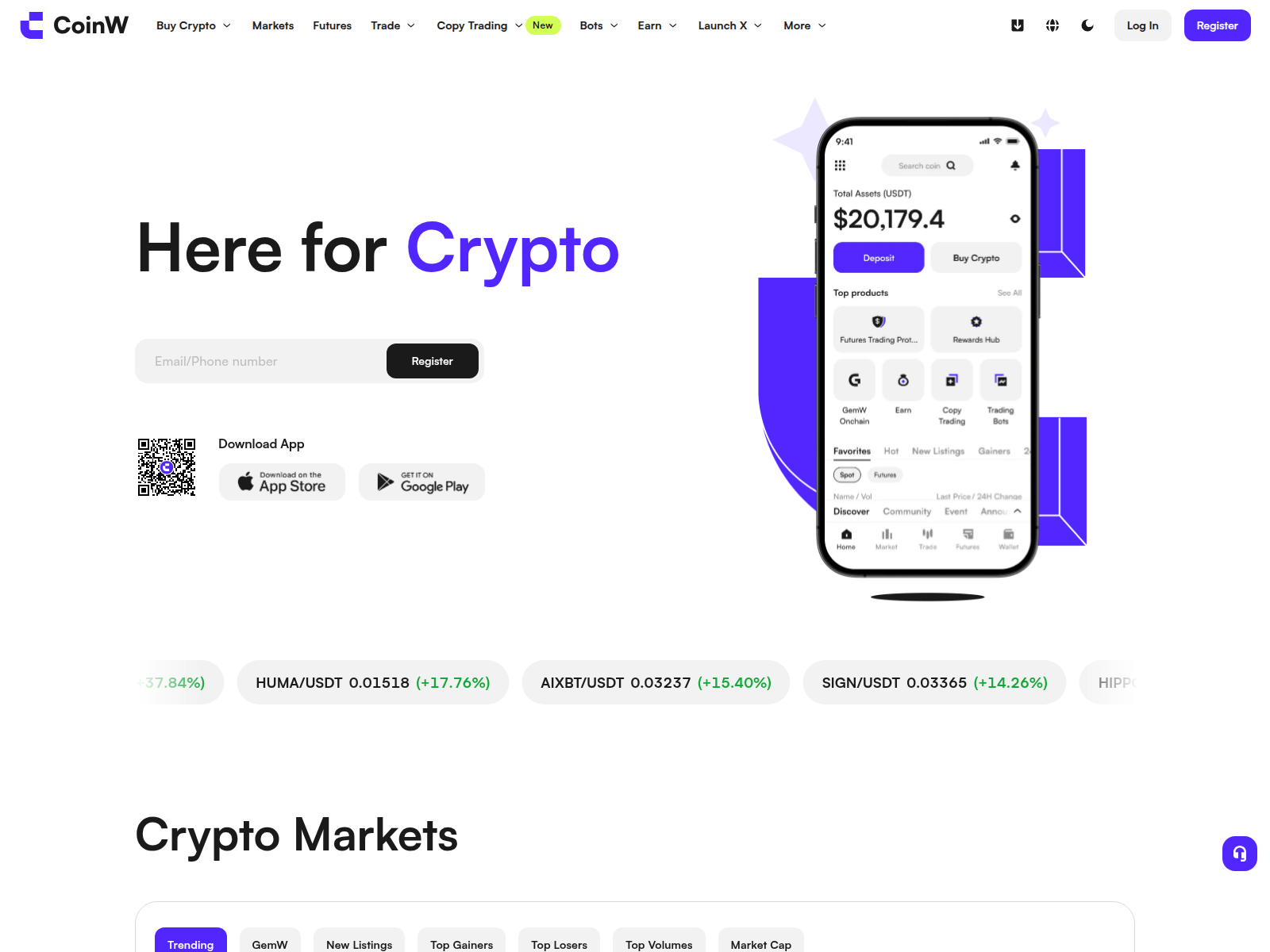 Screenshot of coinw.coffee