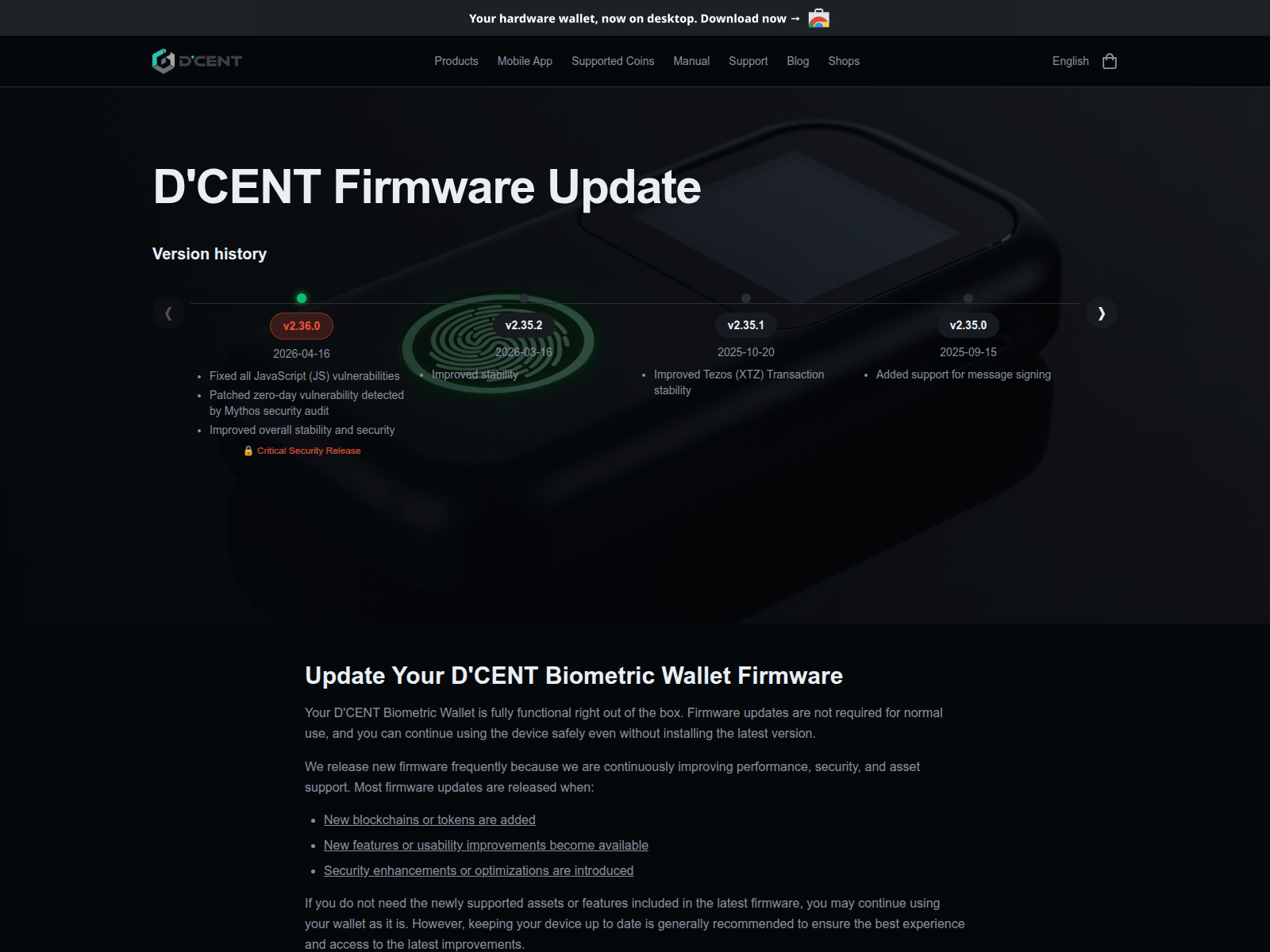 Screenshot of dcent-firmware.com